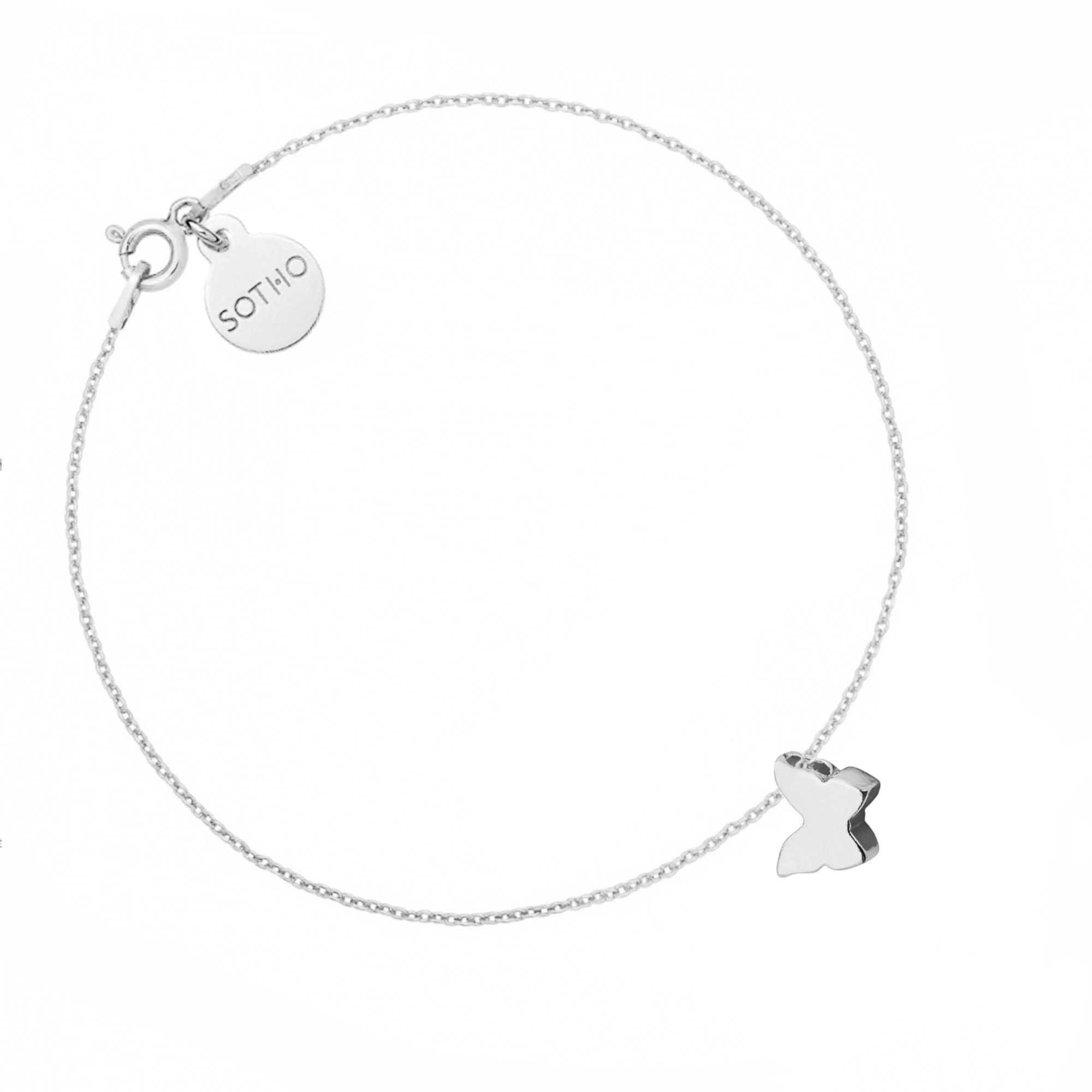 Srebrna bransoletka z motylkiem