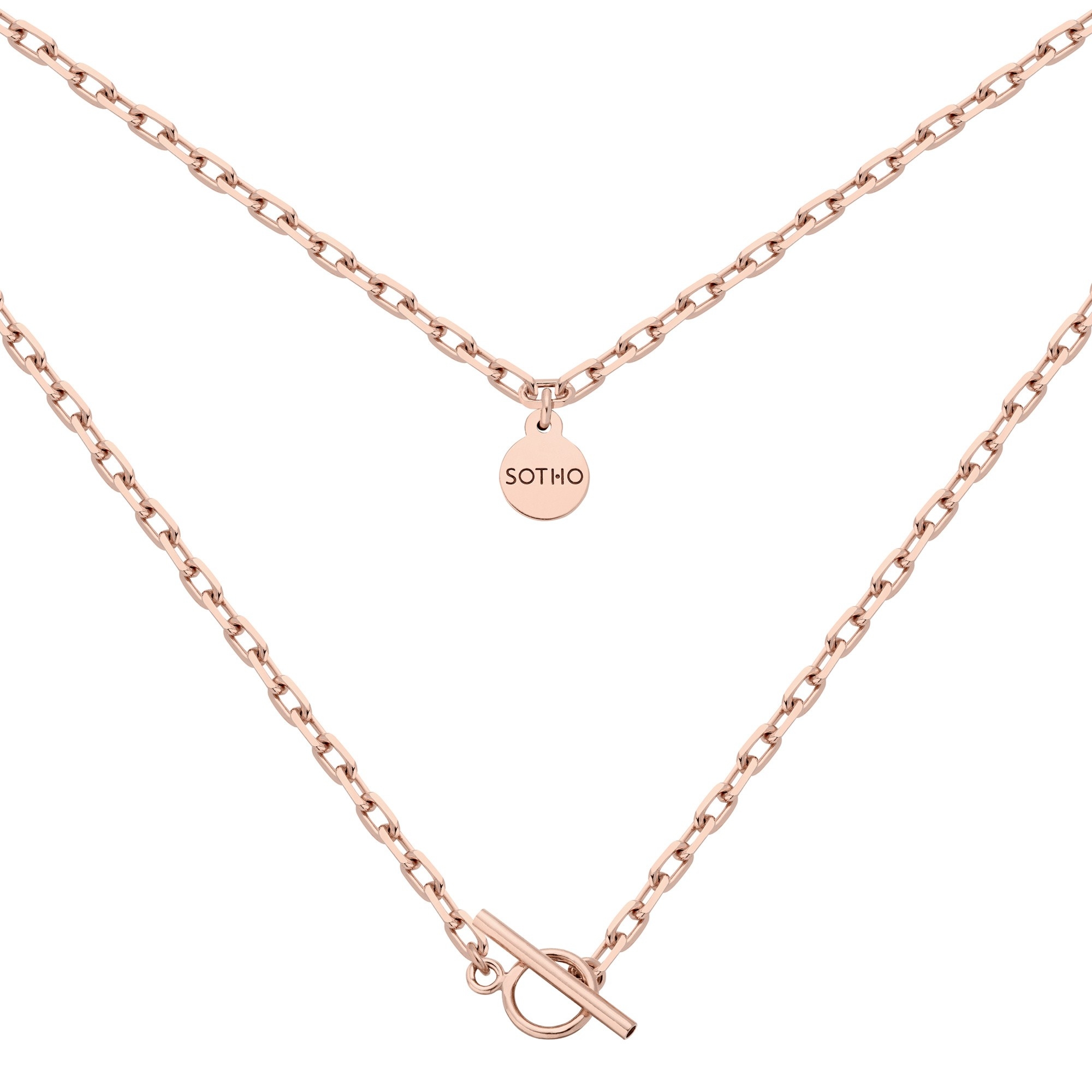 Masywny łańcuszek z różowego złota z ozdobnym zapięciem : Długość - 50 cm