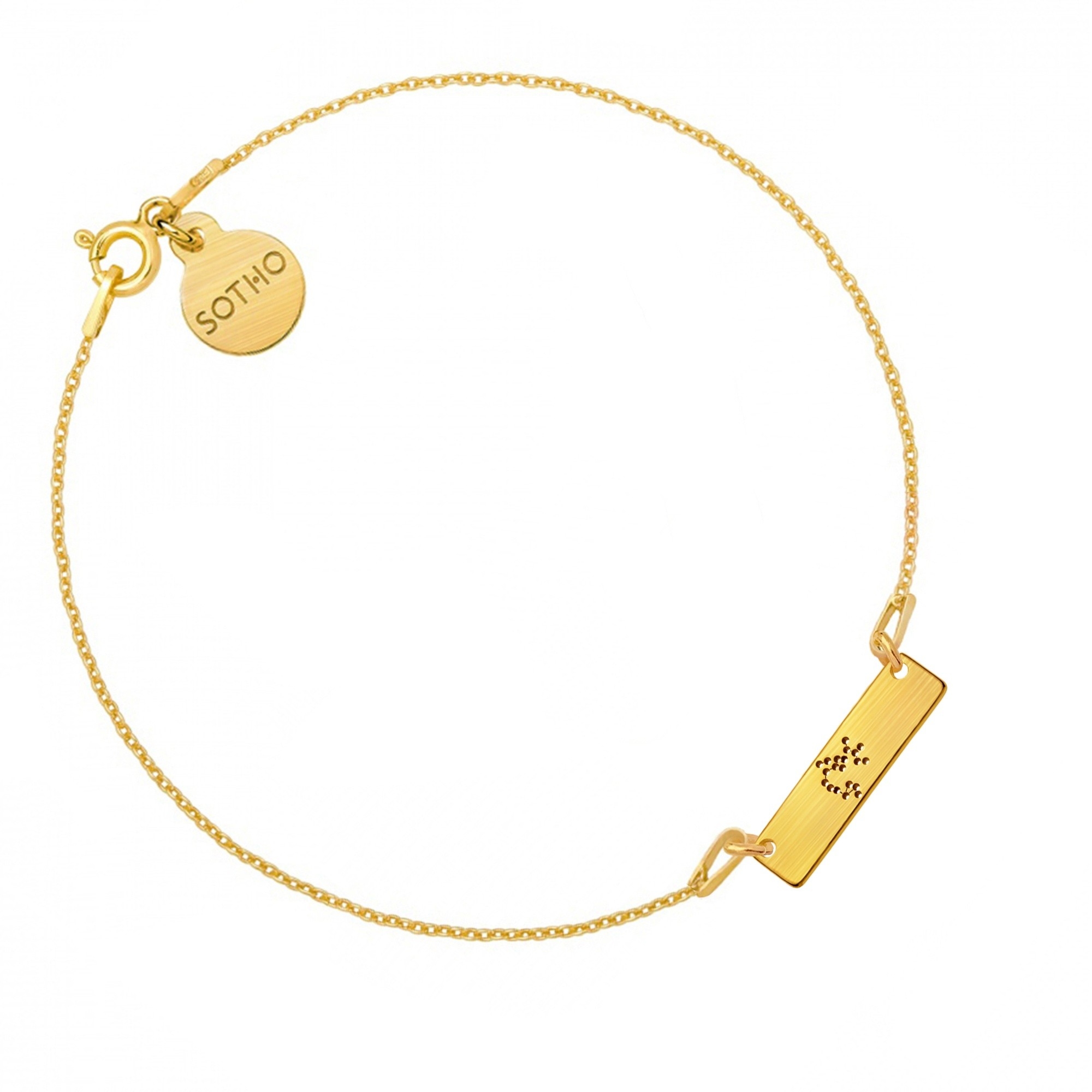 Złota matowa bransoletka z konstelacją Strzelca