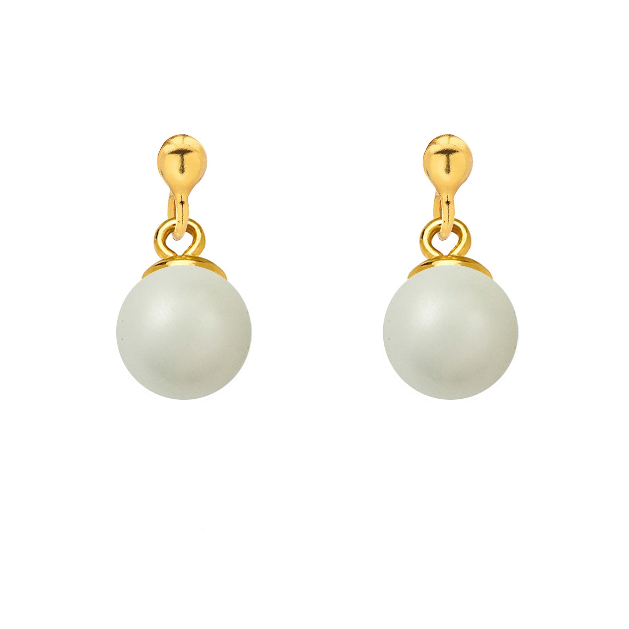 Złote kolczyki z szarą perłą SWAROVSKI® CRYSTAL