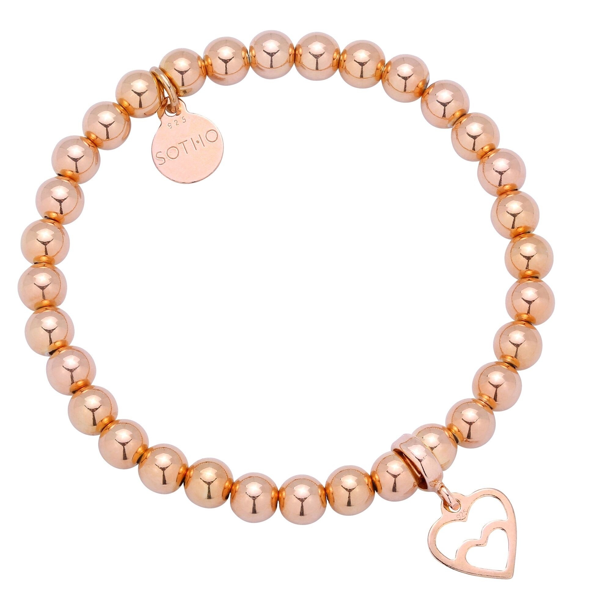 Bransoletka z różowego złota z serduszkiem