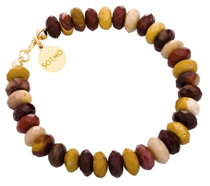 Bransoletka z zapieciem mokait oponki fasetowane srebro 925 pozłacane złoto