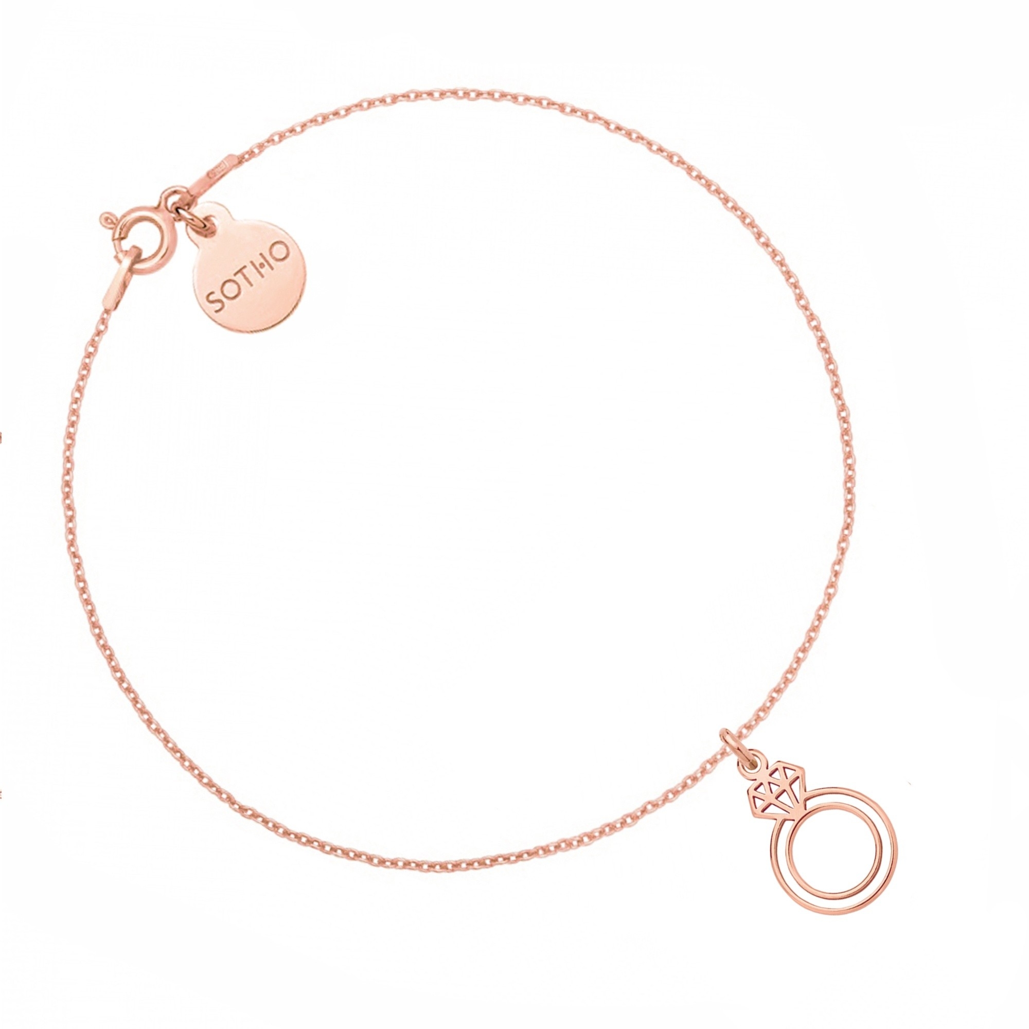 Bransoletka z pierścionkiem z różowego złota