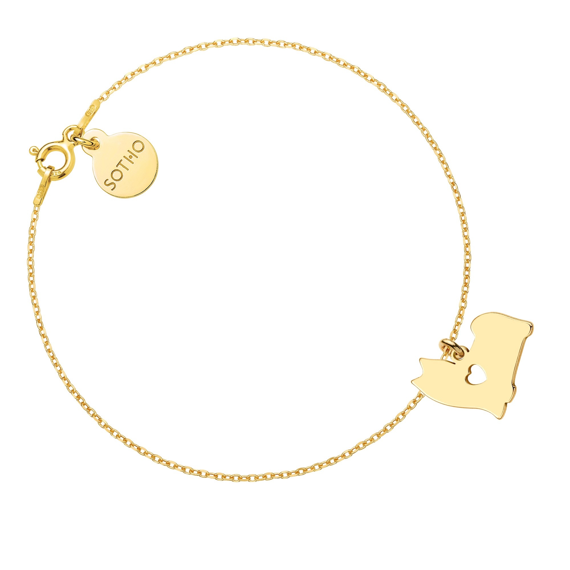 Złota bransoletka z psem rasy shih tzu