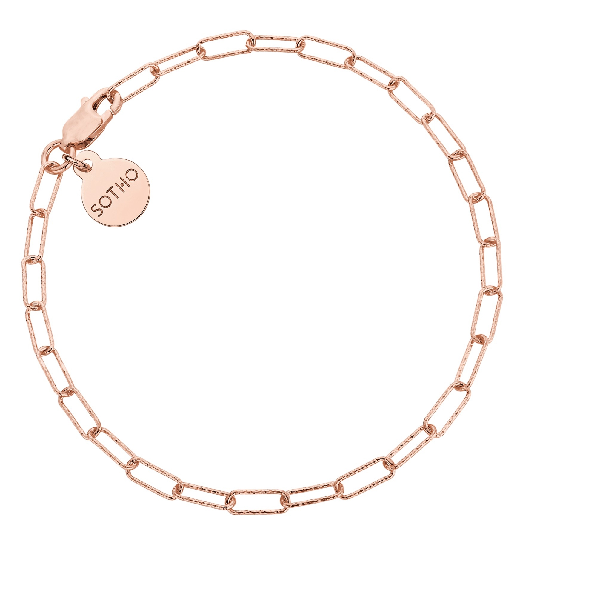 Bransoletka delikatna owalna z różowego złota : Długość - 20cm