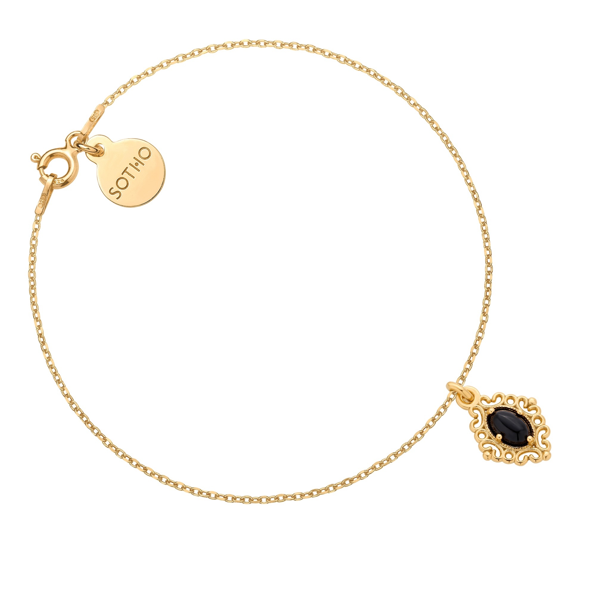 Złota bransoletka z onyksem