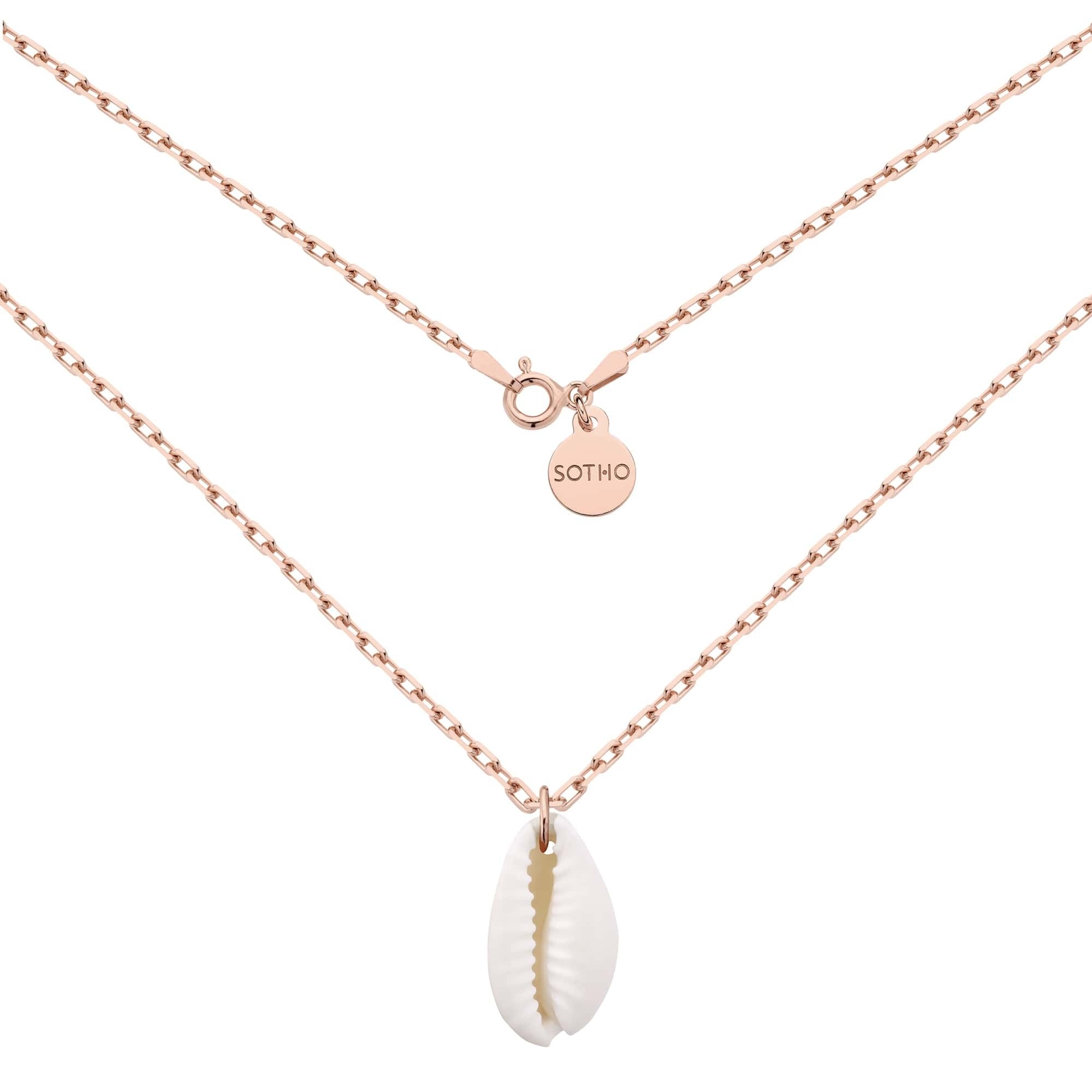 Masywny łańcuszek z różowego złota z muszelką : Długość - 50 cm