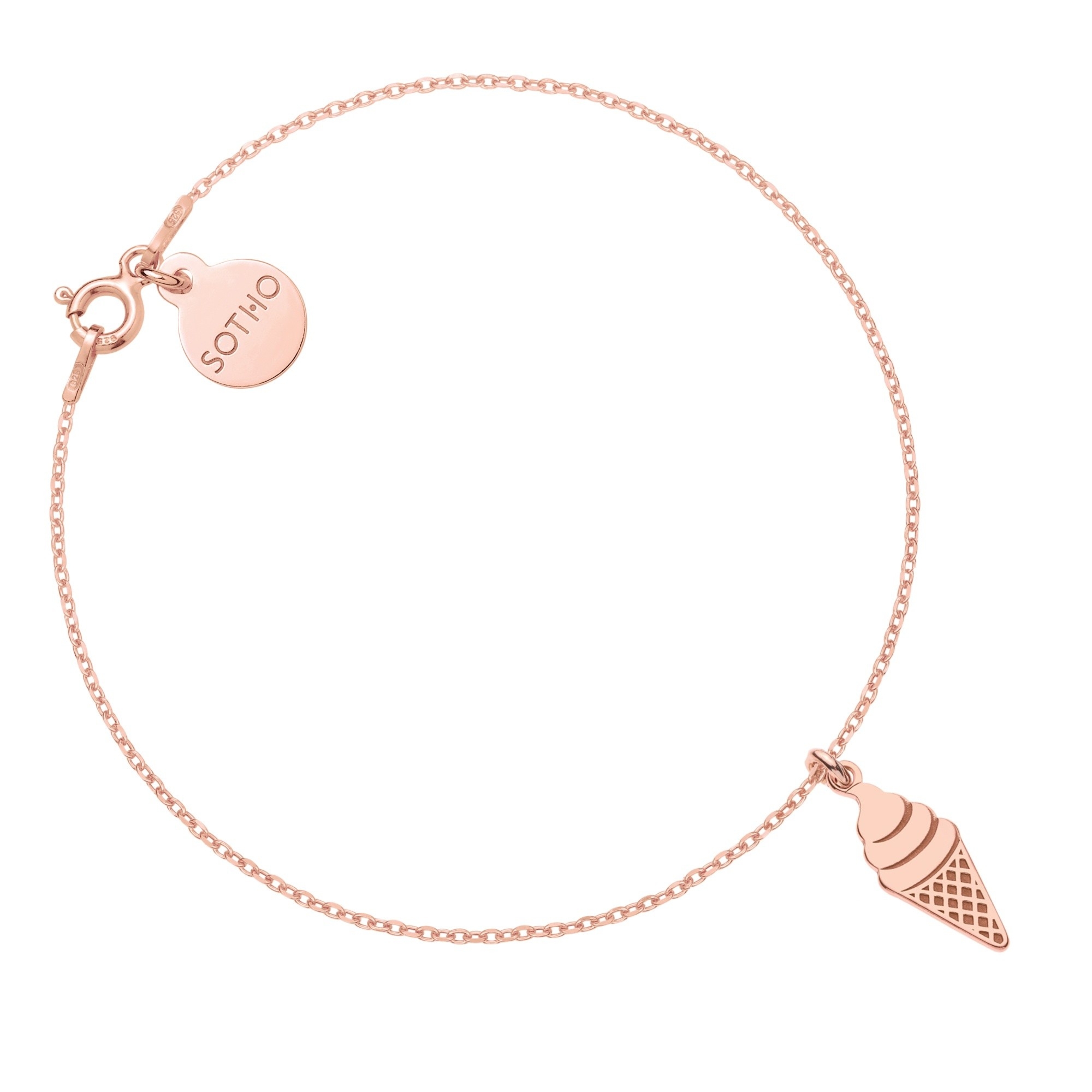 Bransoletka z różowego złota z lodowym rożkiem