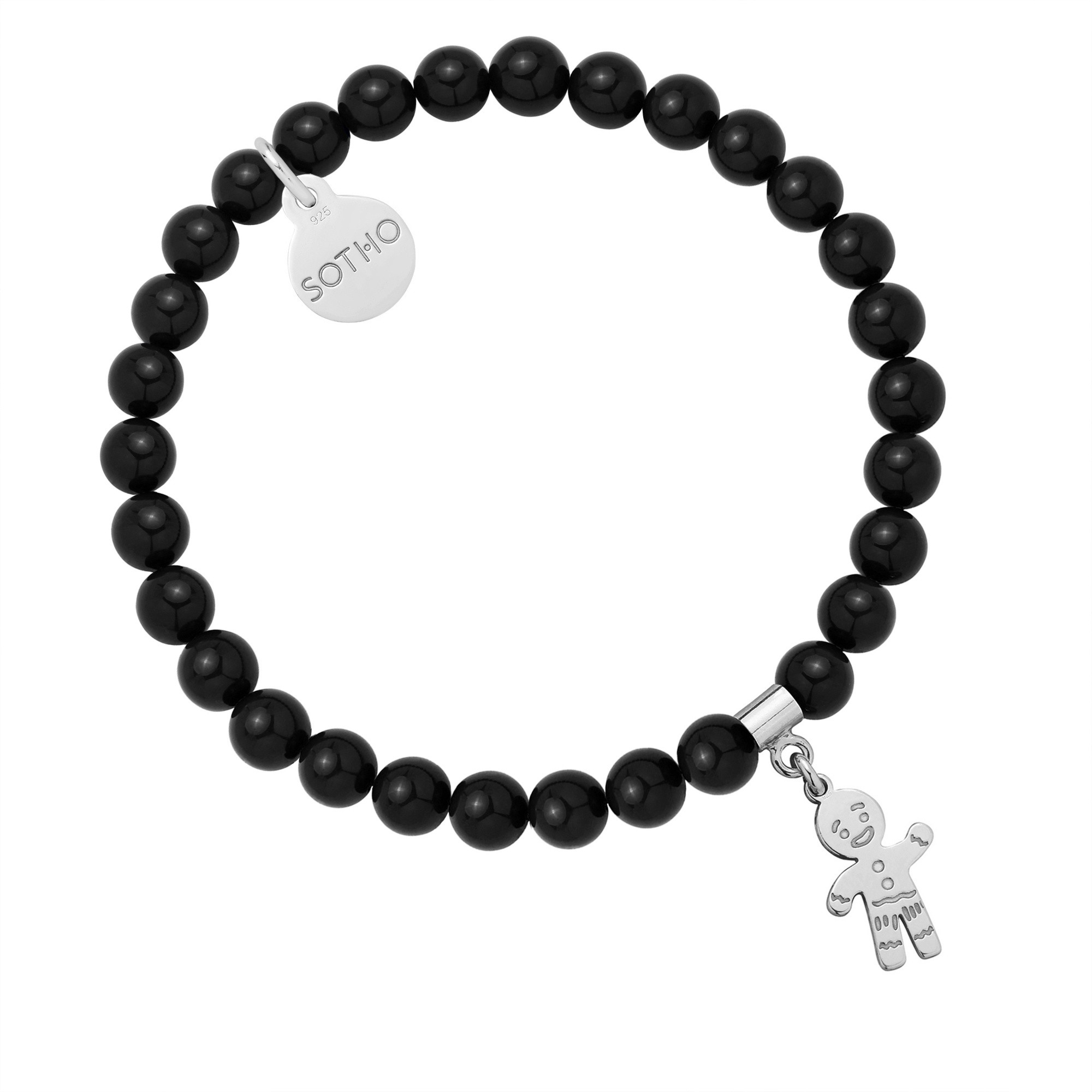 Czarna bransoletka z pereł SWAROVSKI® CRYSTAL ze srebrnym Ciastkiem