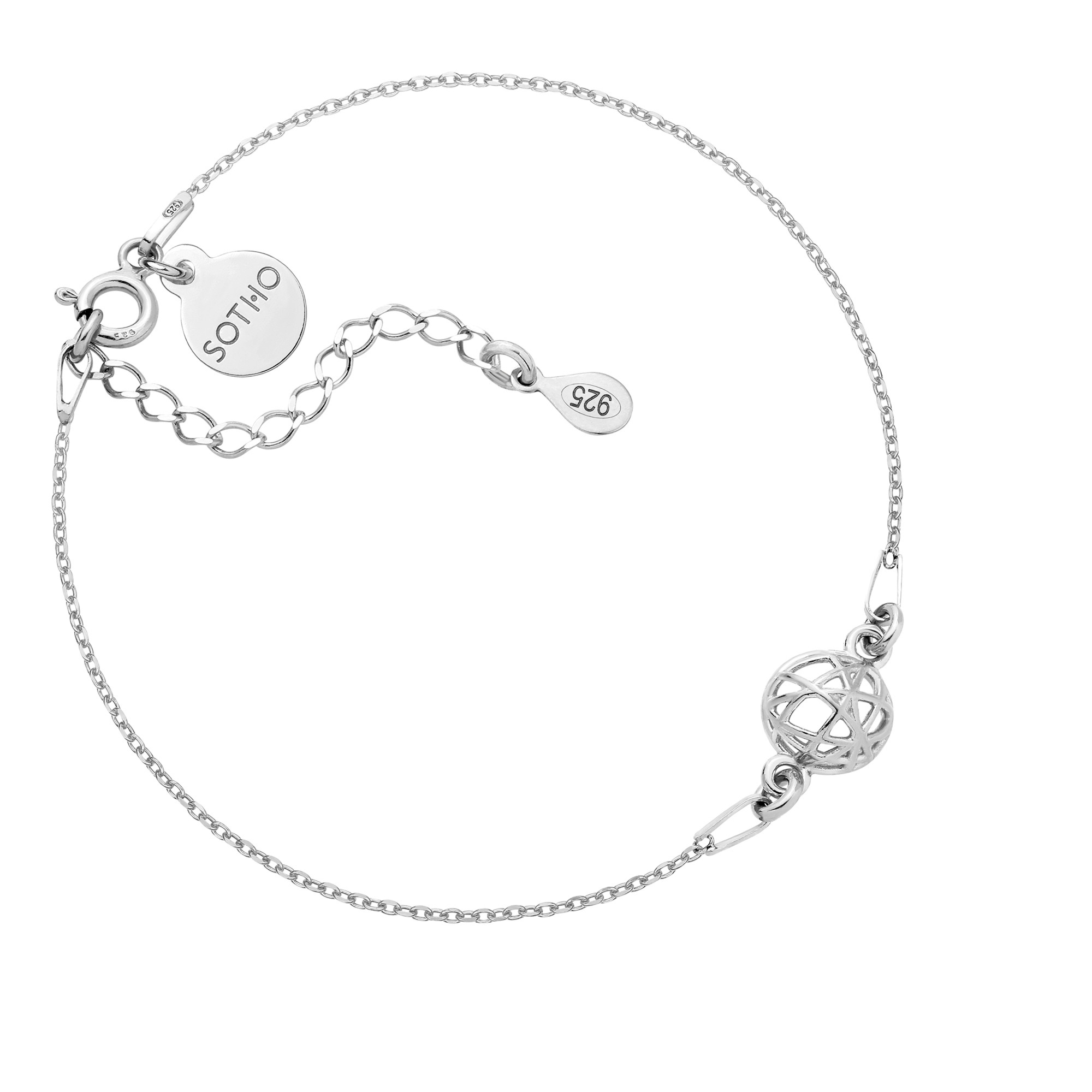 Srebrna bransoletka z ozdobną zawieszką