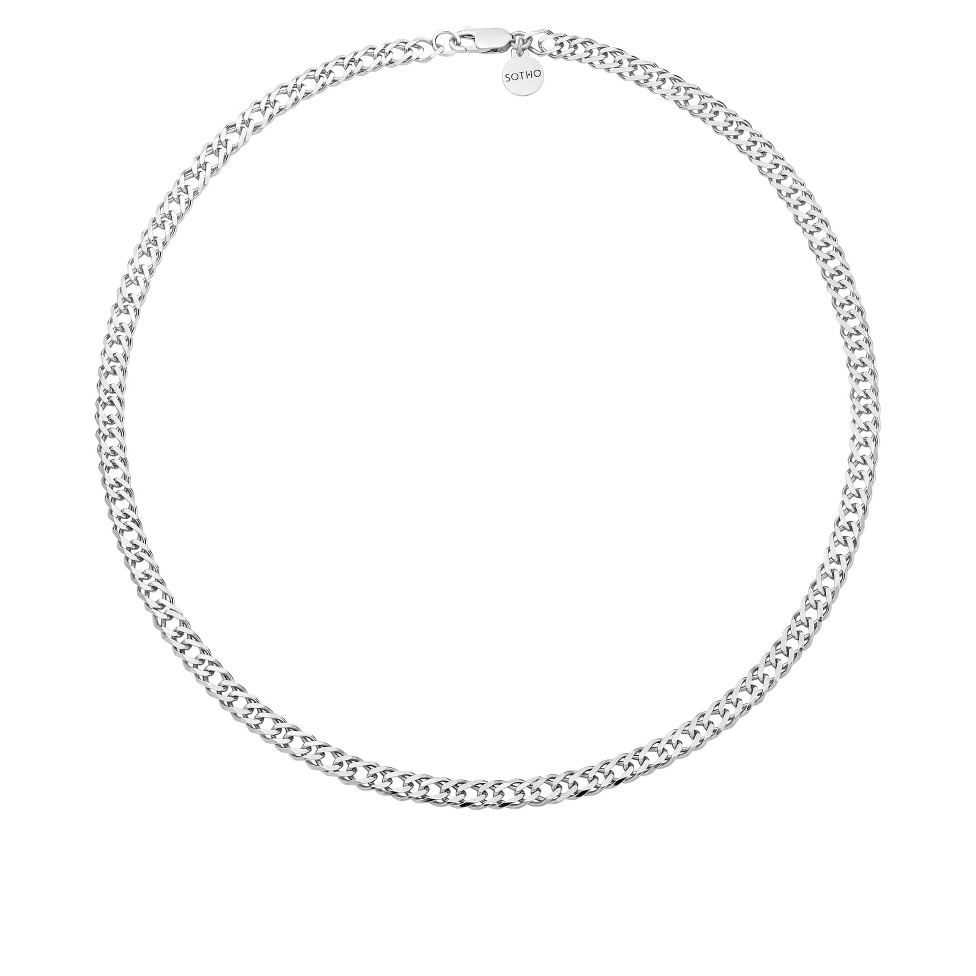 Srebrny masywny łańcuch : Długość - 45 cm