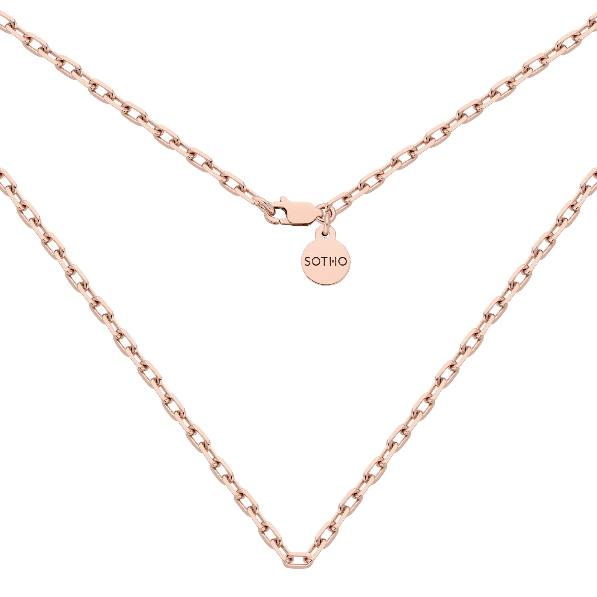 Masywny łańcuch z różowego złota : Długość - 50 cm