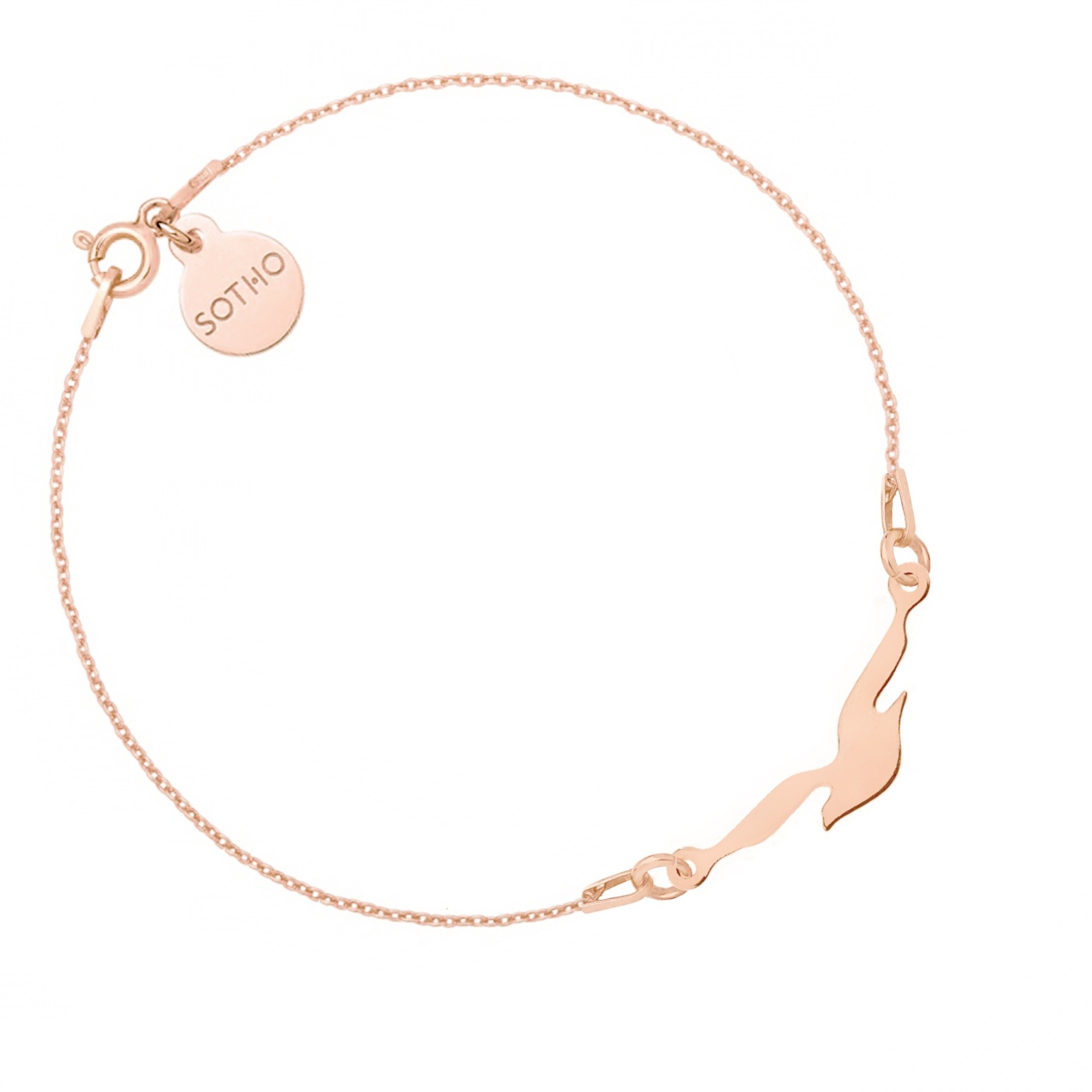 Bransoletka z mewą z różowego złota
