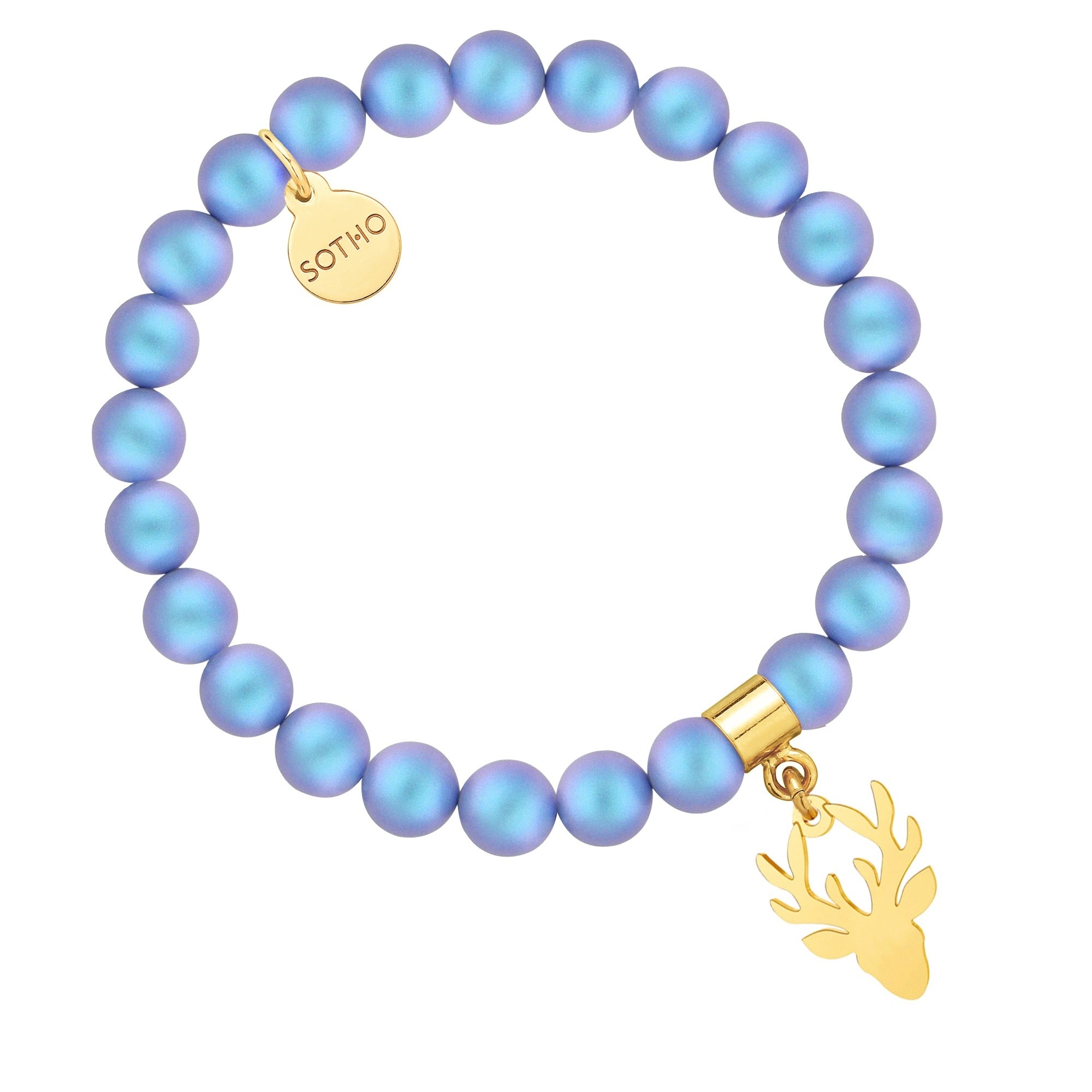 Perłowa bransoletka z pereł SWAROVSKI® CRYSTAL ze złoty jeleniem