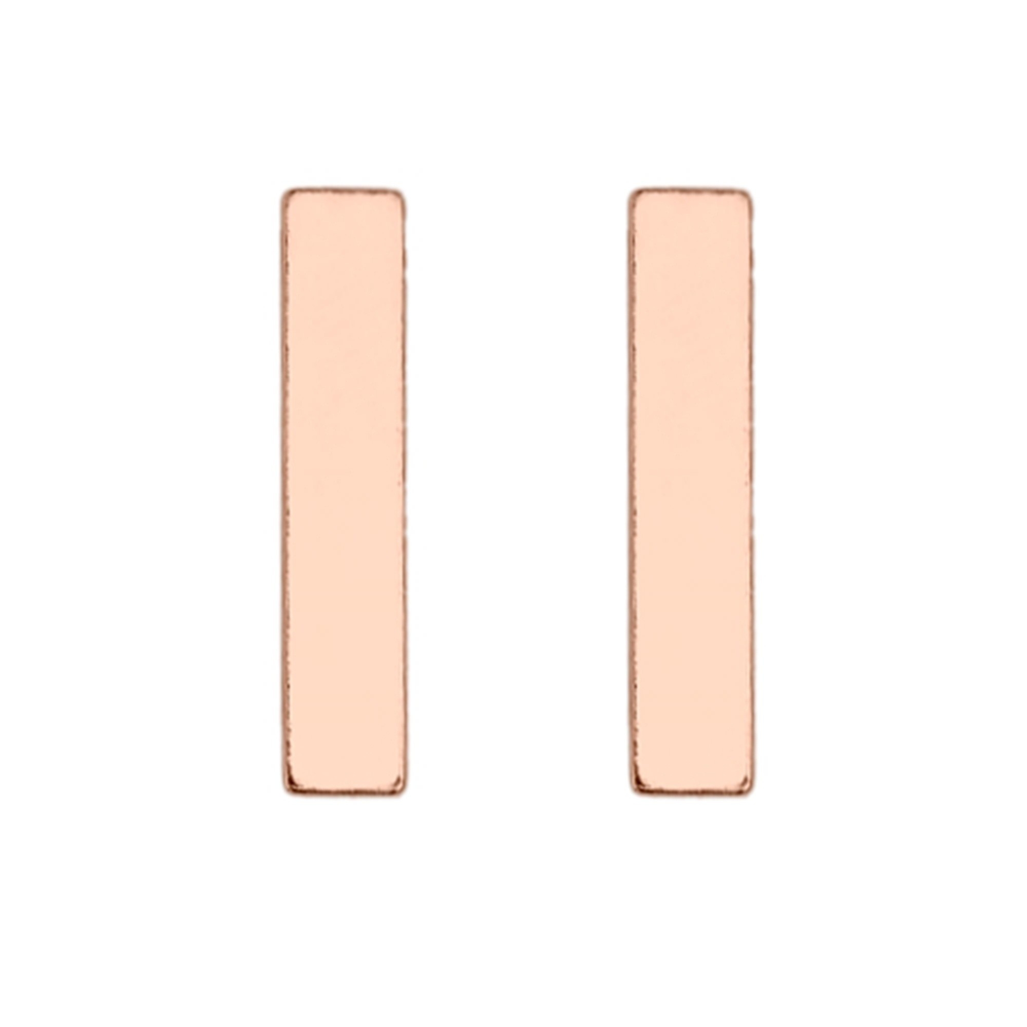 Kolczyki prostokąty z różowego złota