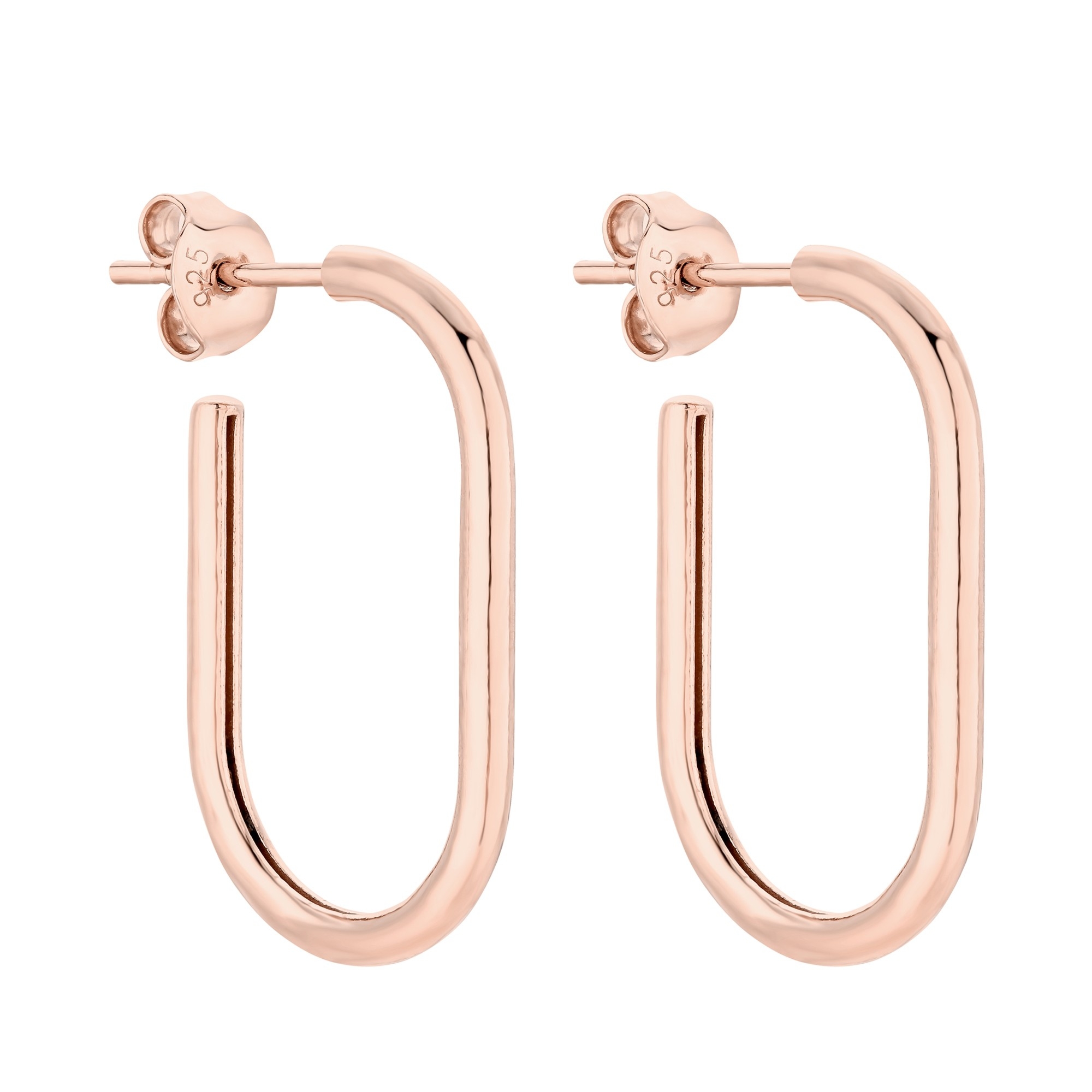 Owalne kolczyki z różowego złota
