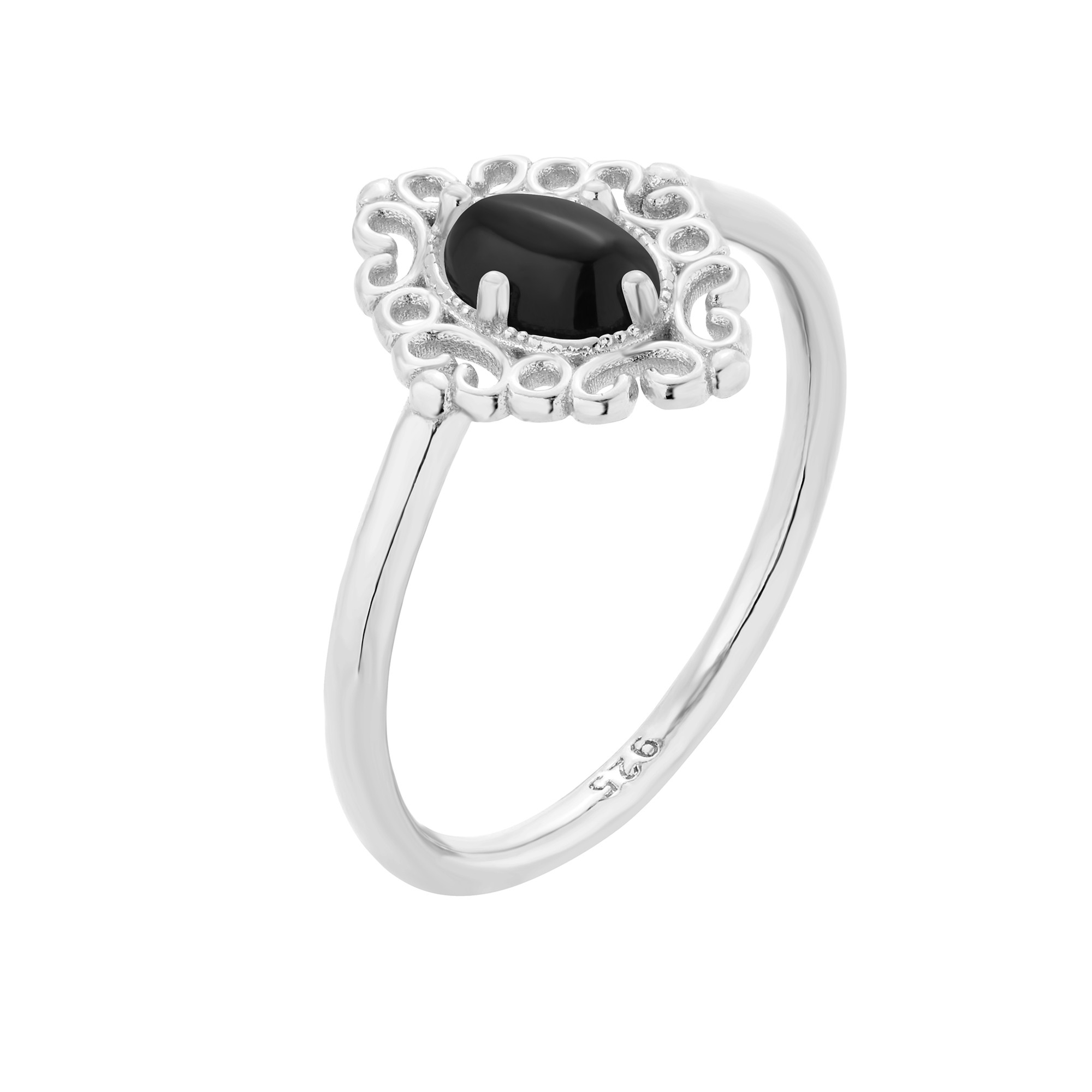 Srebrny pierścionek z onyksem : pierścionki - 15