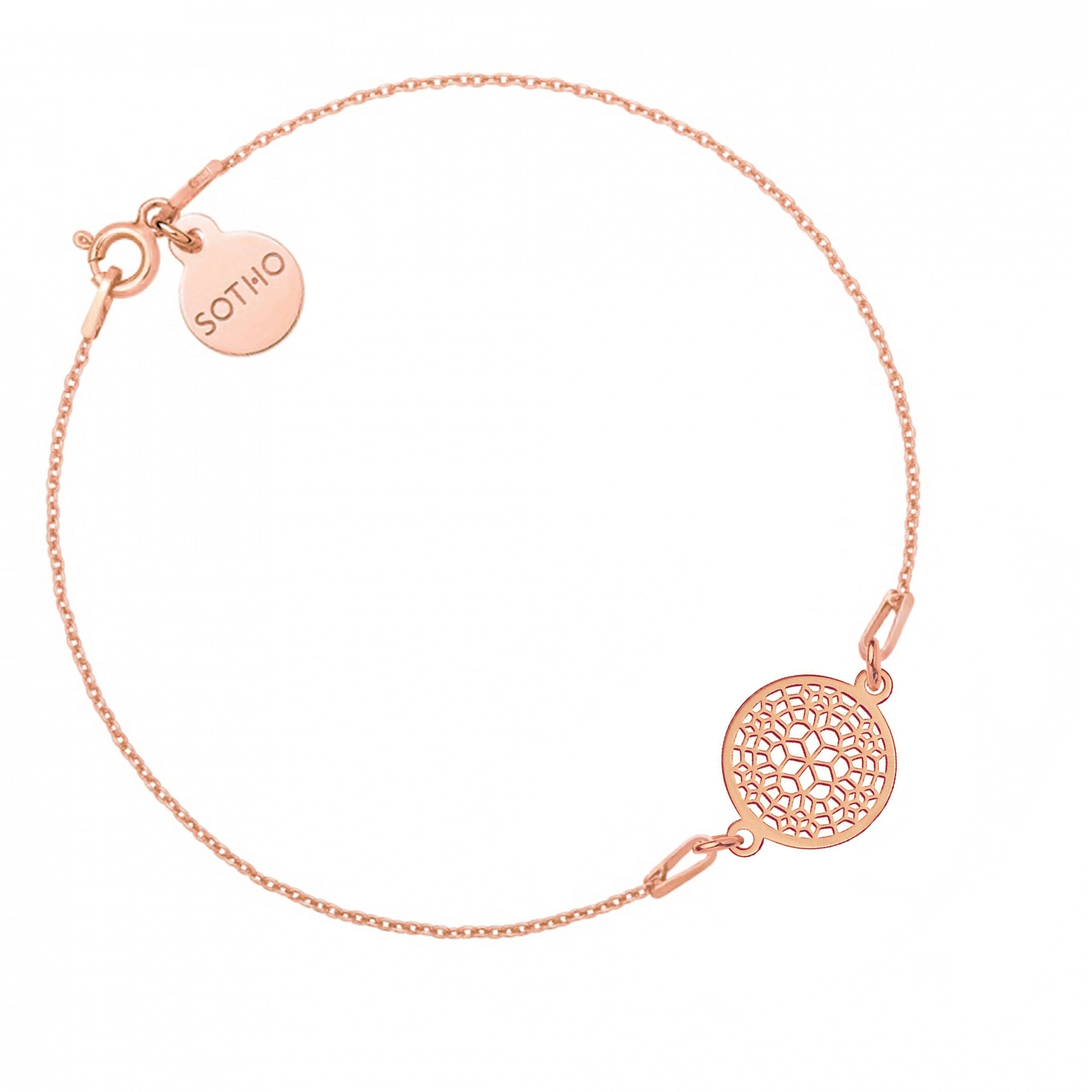 Bransoletka z ażurową rozetką z różowego złota