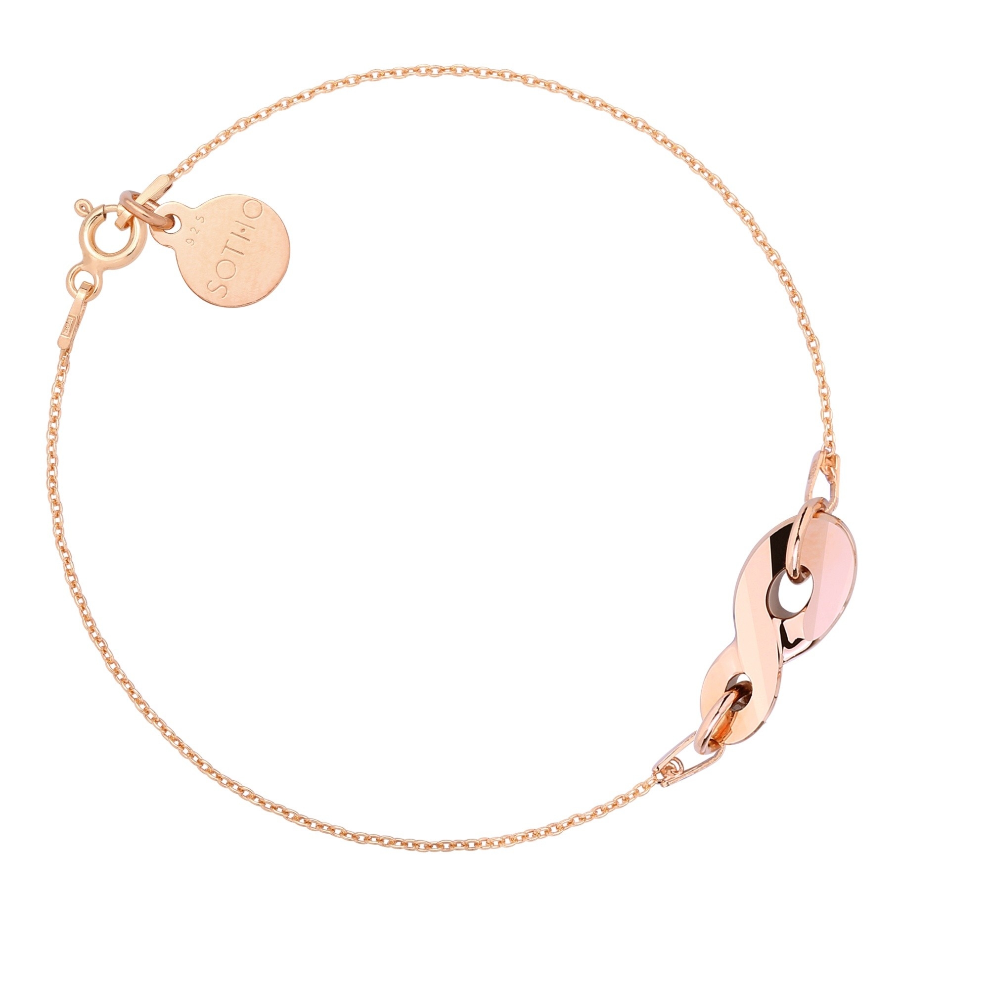 Bransoletka z różowego złota zdobiona nieskończonością SWAROVSKI® CRYSTAL