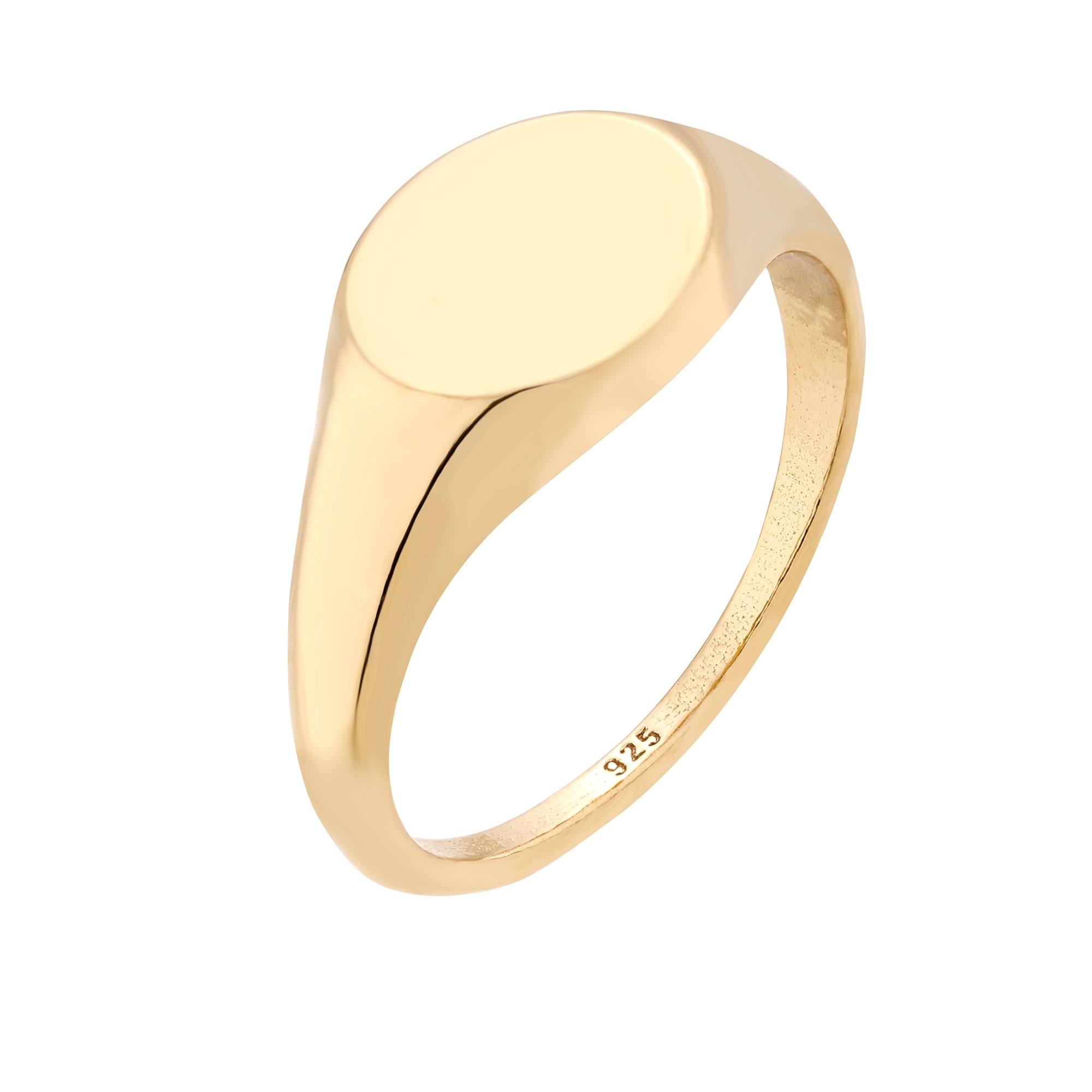 Złoty owalny sygnet : pierścionki - 14