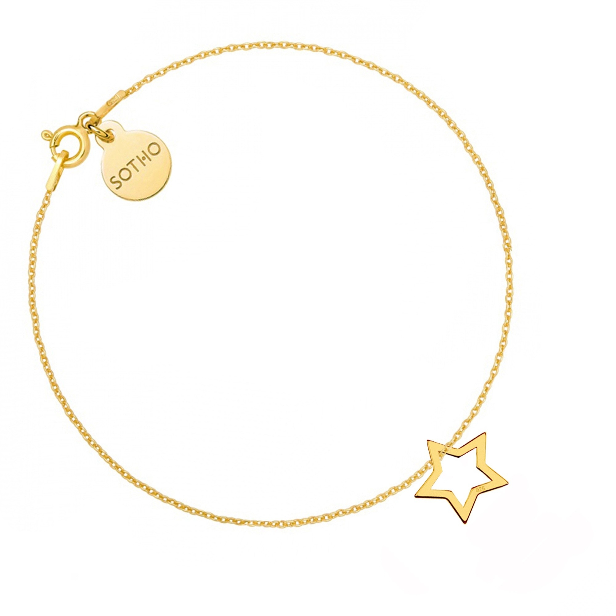 Złota bransoletka z gwiazdką