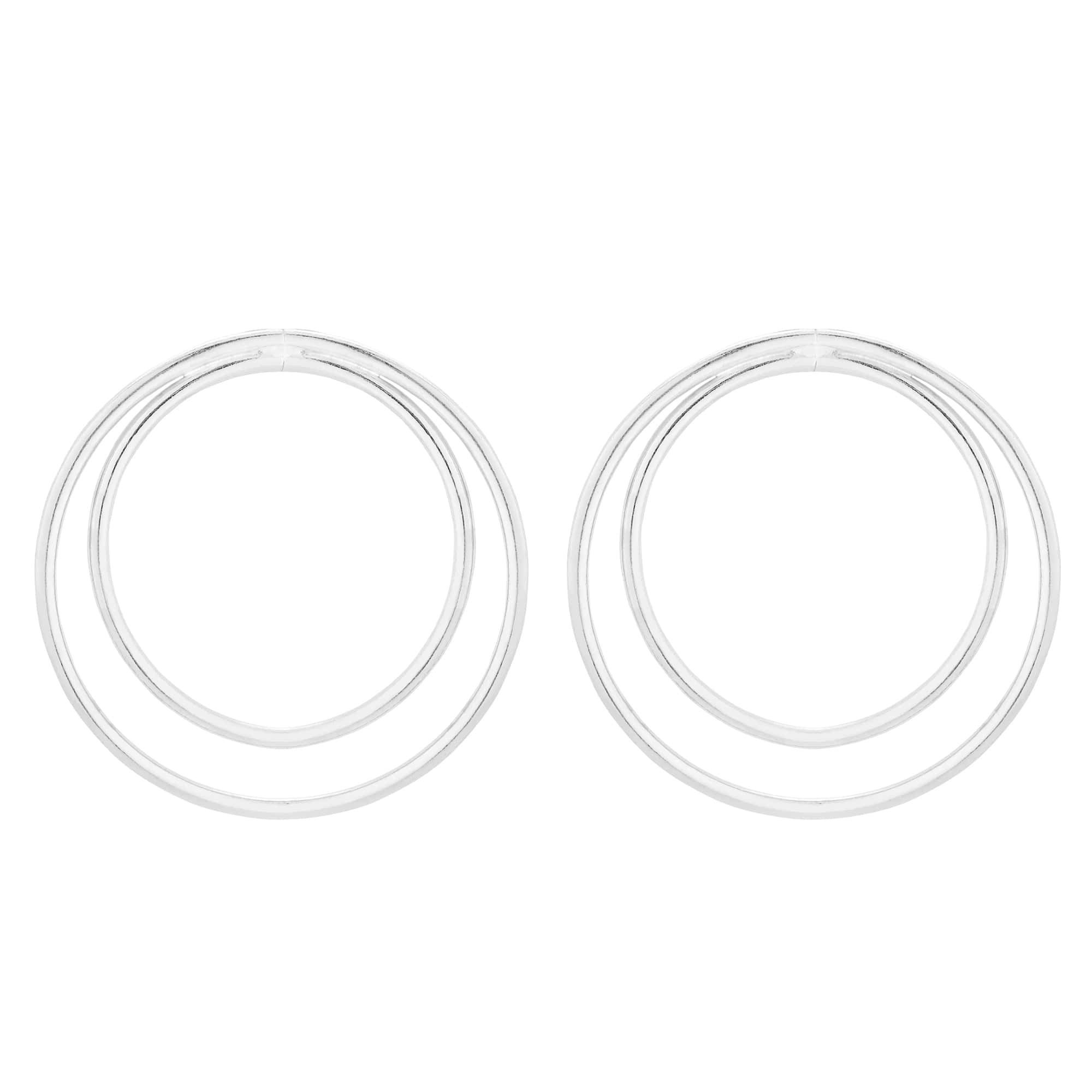 Srebrne kolczyki podwójne koła