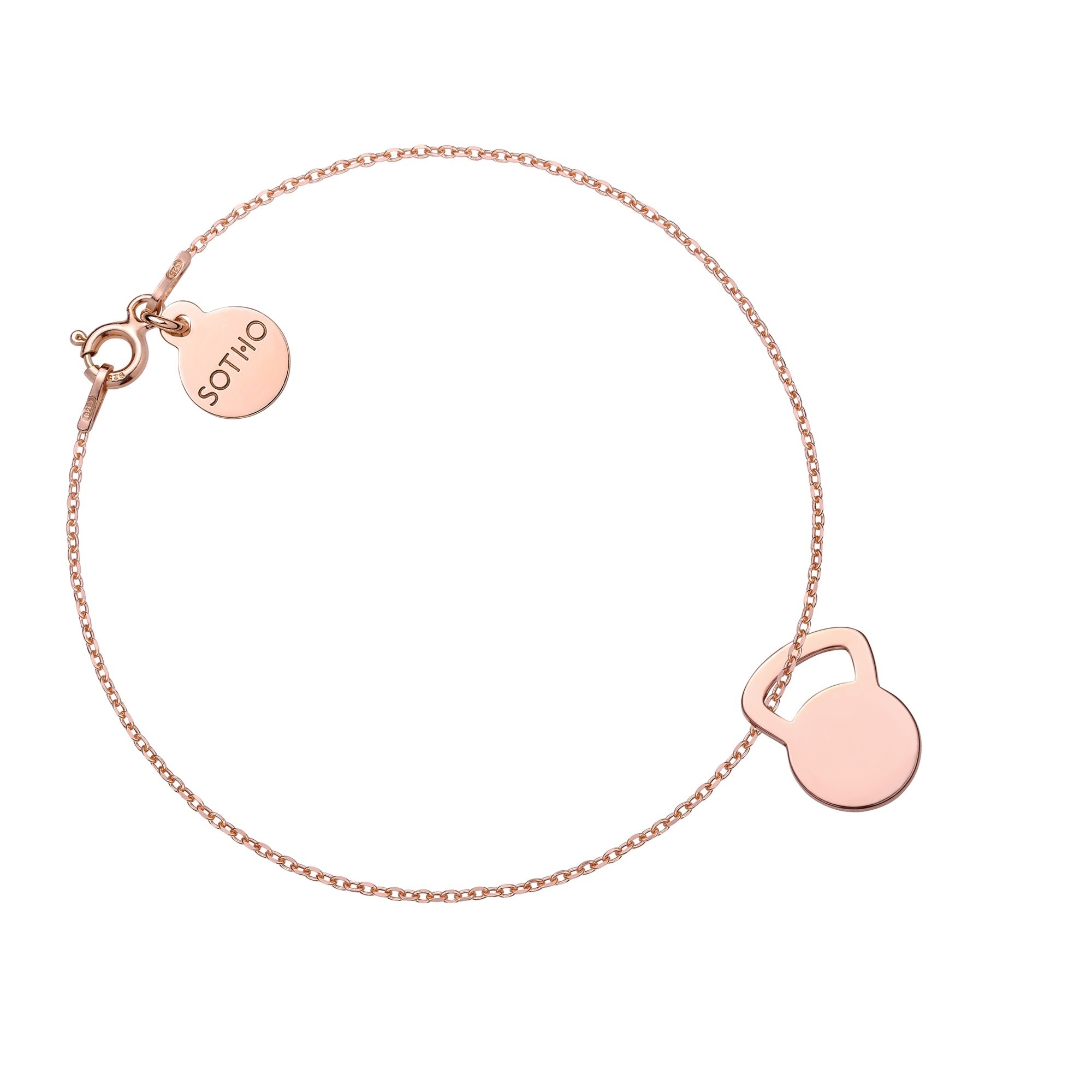 Bransoletka z różowego złota kettlebell