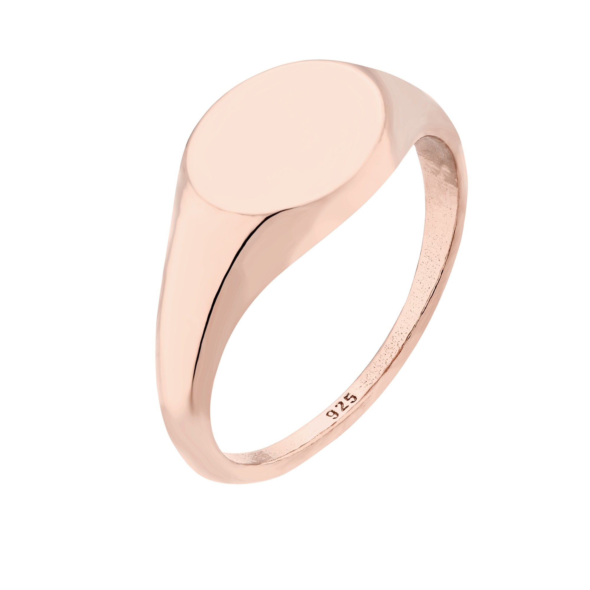 Owalny sygnet z różowego złota : pierścionki - 18