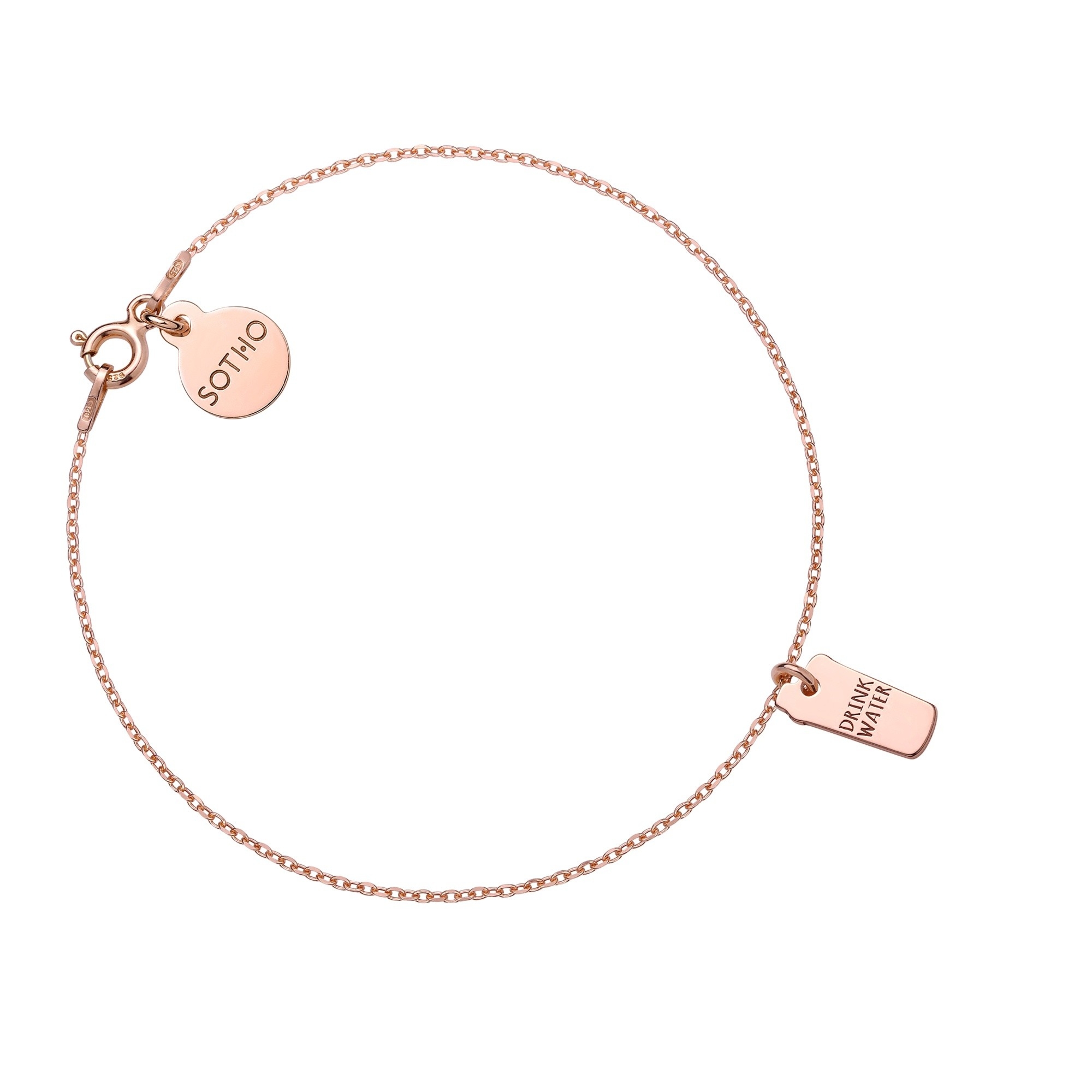 Bransoletka z różowego złota shaker DRINK WATER