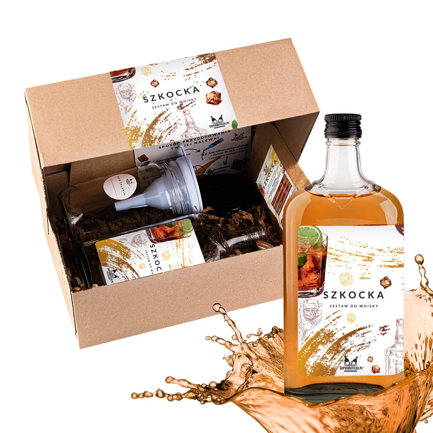 Zestaw prezentowy do wyrobu domowej nalewki o smaku szkockiej whisky