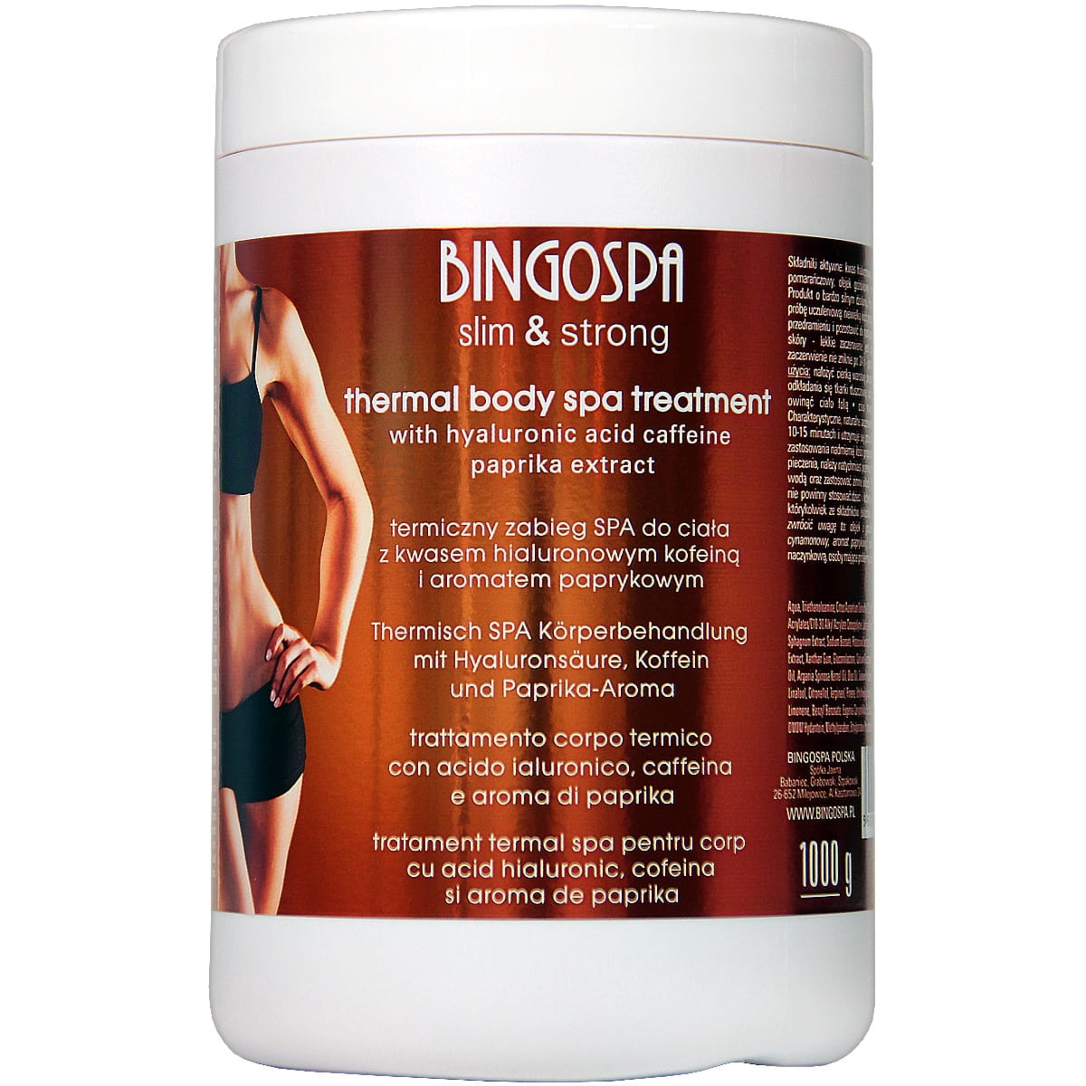 Bingospa Termiczny zabieg SPA z kwasem hialuronowym, kofeiną i aromatem paprykowym BINGOSPA slim&strong