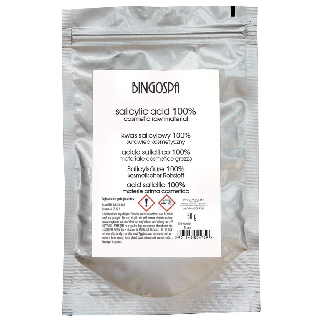 Bingospa Kwas salicylowy 100% KOSMETYCZNY SZEROKIE ZASTOSOWANIE BINGOSPA