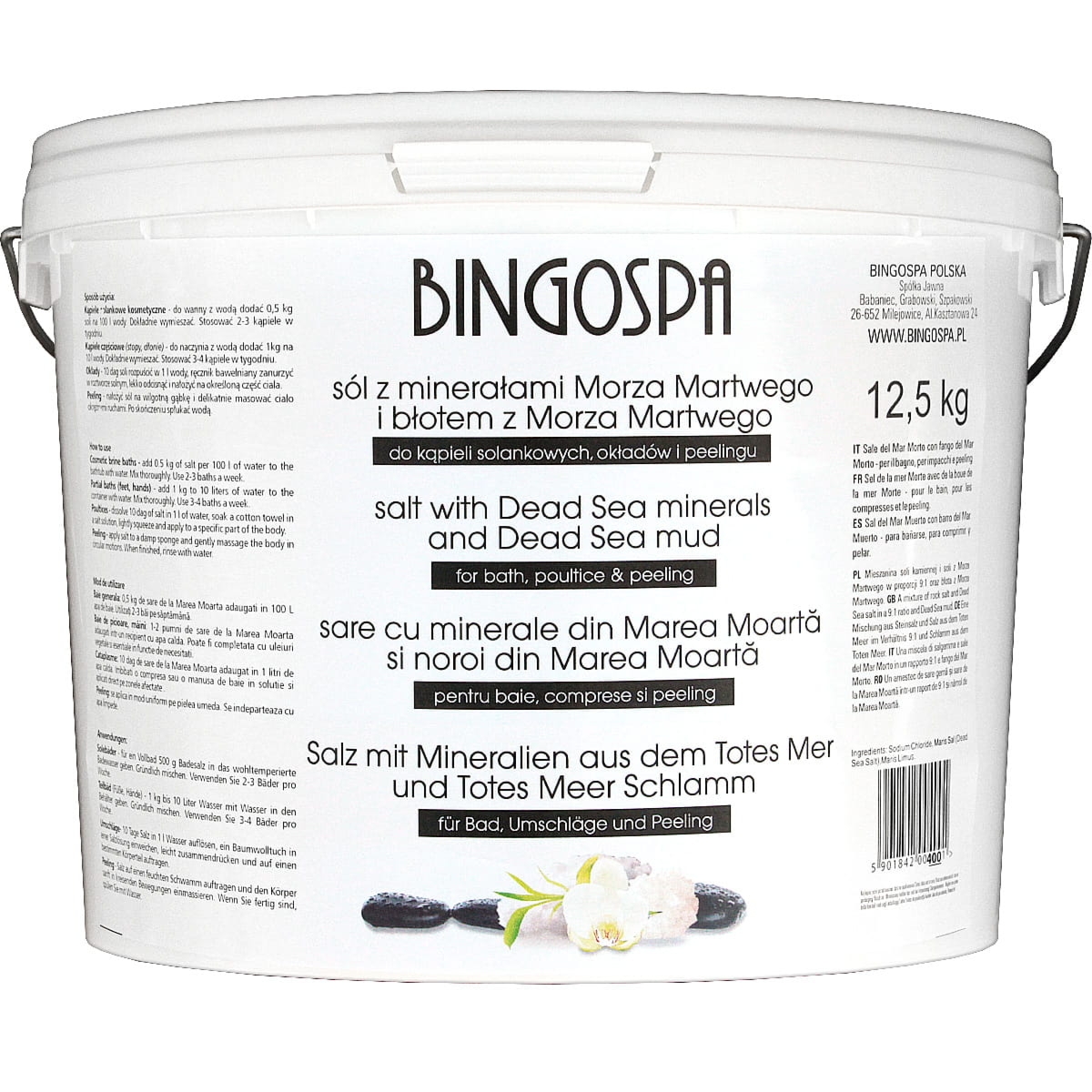 Bingospa Sól z minerałami Morza Martwego z błotem z Morza Martwego 12,5 kg