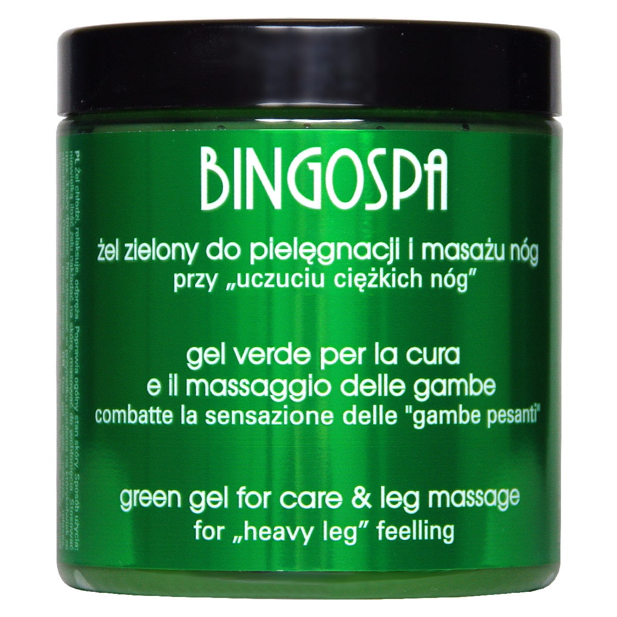Bingospa BÓL NÓG - CIĘŻKIE ZMĘCZONE NOGI Żel zielony do masażu BINGOSPA