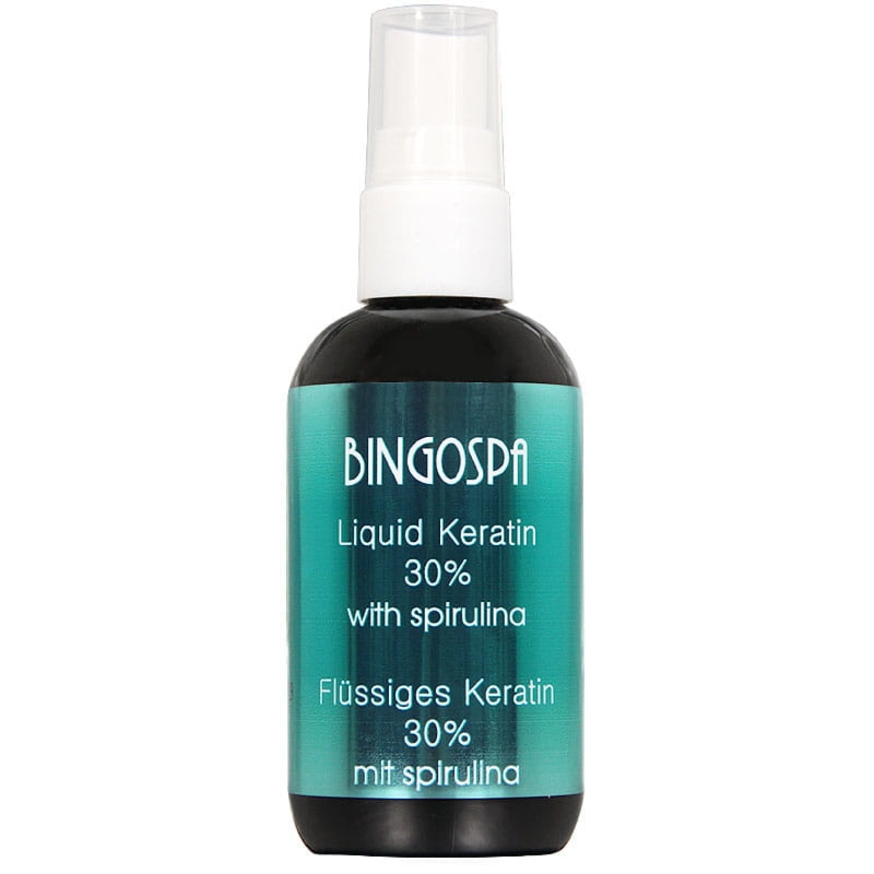 Bingospa ZDROWE POGRUBIONE GĘSTE WŁOSY Płynna keratyna 30% ze spiruliną BINGOSPA