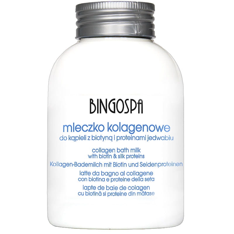 Bingospa Mleczko kolagenowe do kąpieli z biotyną i proteinami jedwabiu BINGOSPA