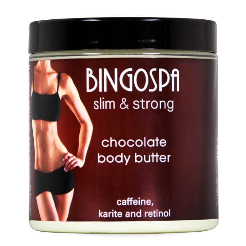 Bingospa BRĄZUJĄCE OPALANIE Czekoladowe masło do ciała z kofeiną, karite i retinolem BINGOSPA slim & strong