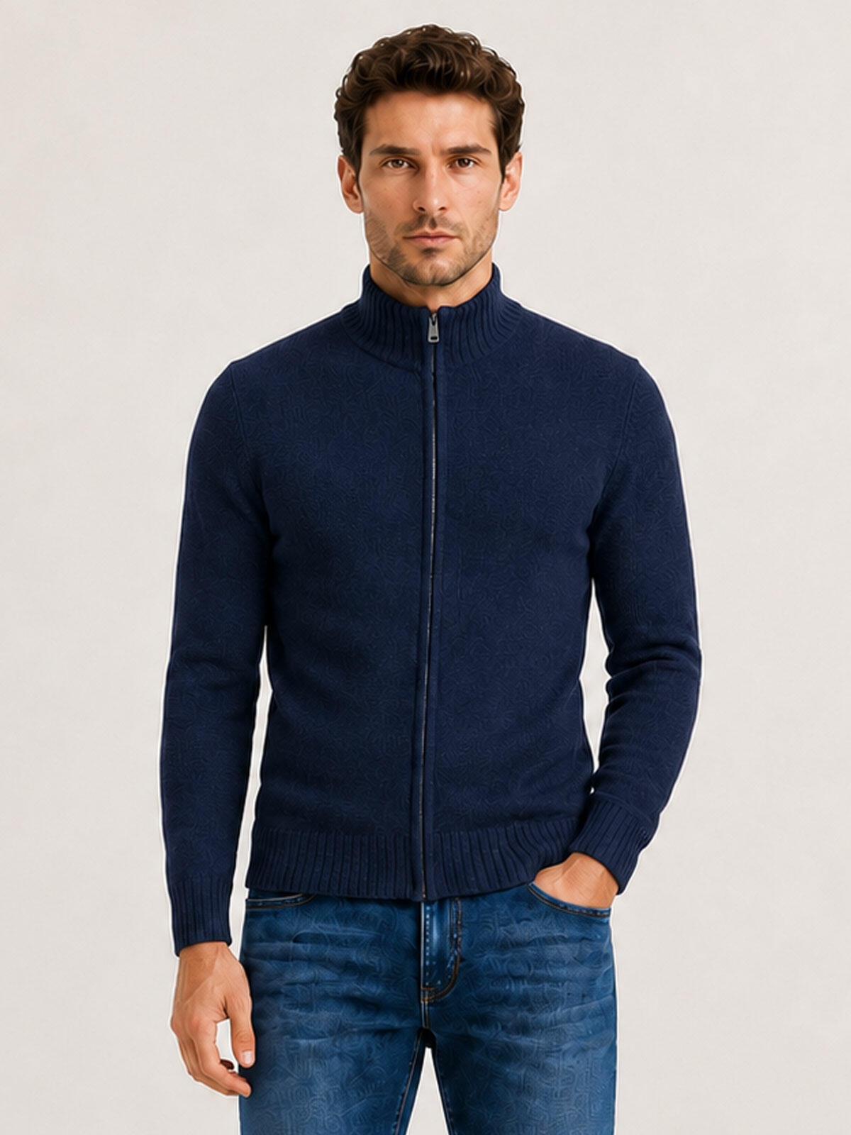 Dzianinowy sweter rozpinany