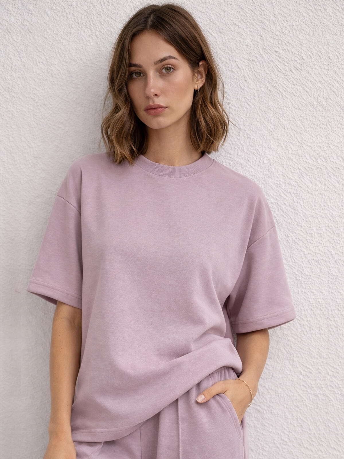 Gładki T-shirt z wiskozą