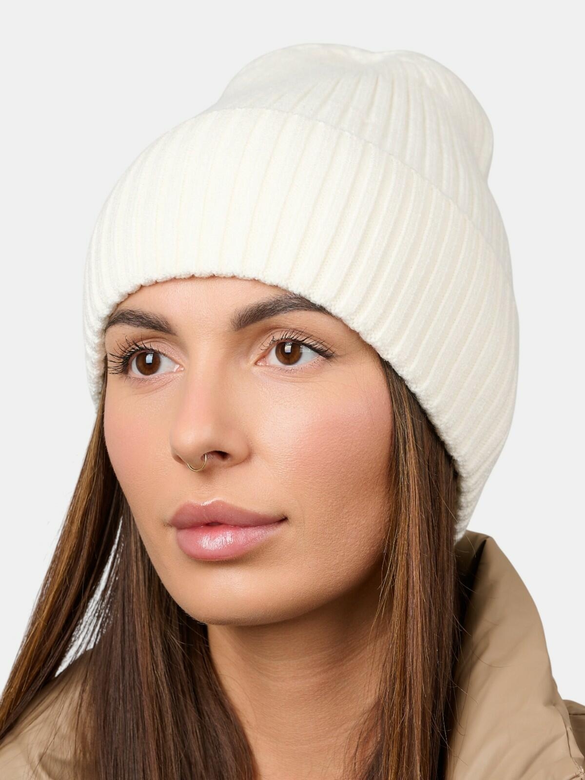 Prążkowana czapka beanie