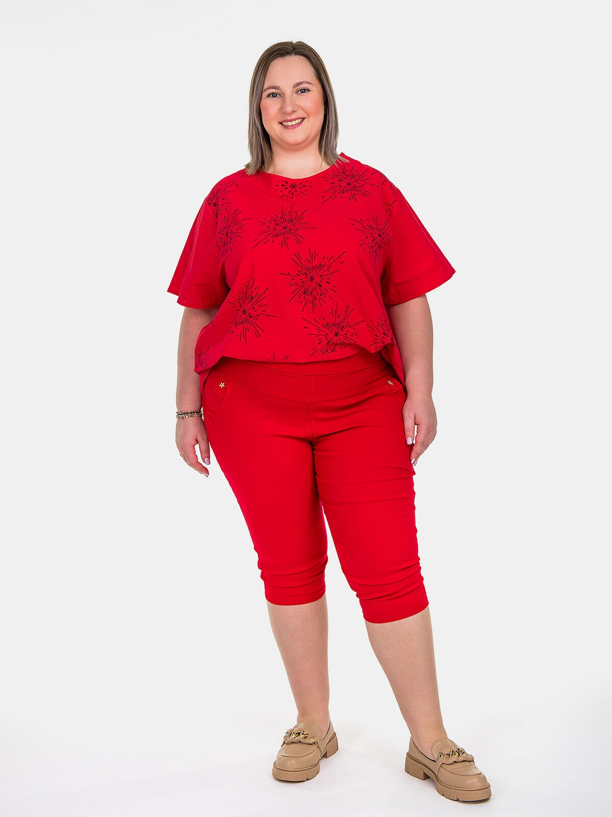 Spodnie damskie 3/4 plus size