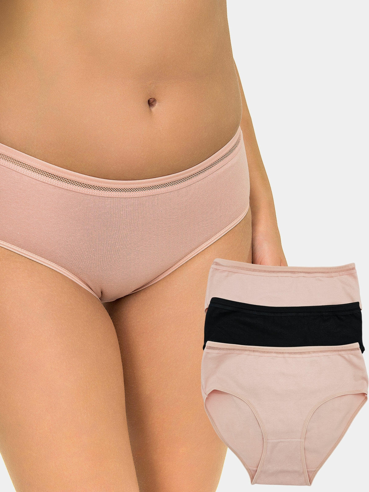 Majtki damskie bawełniane 3-pak