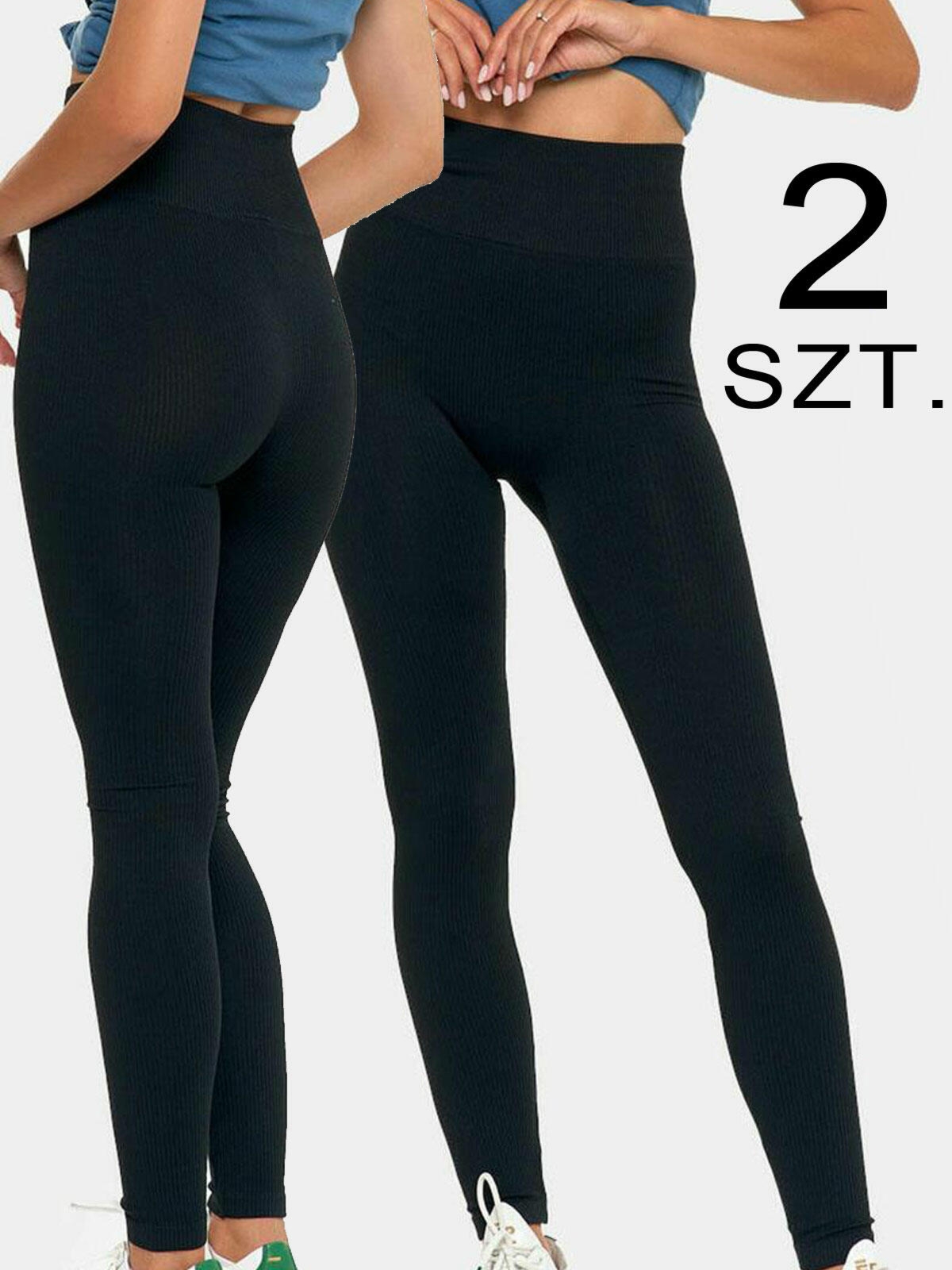 Legginsy prążkowane 2-pak L/XL