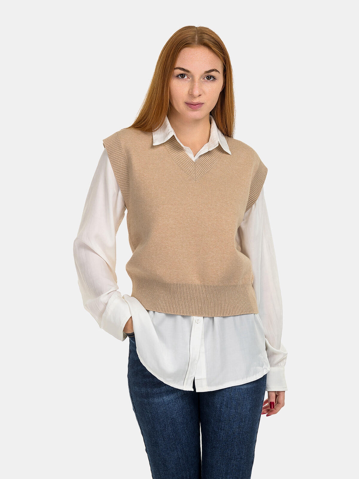 Klasyczny sweter kamizelka