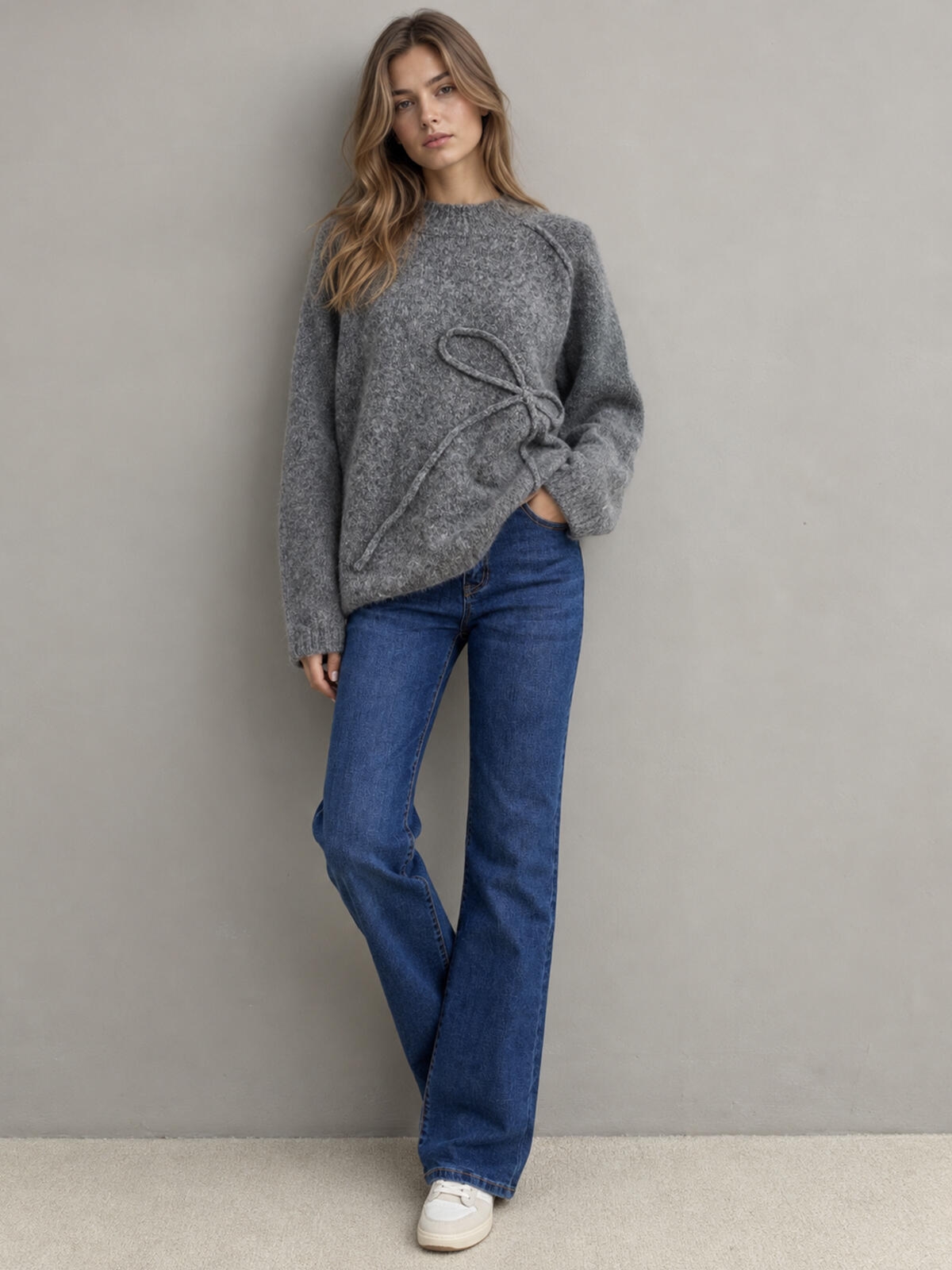 Sweter dzianinowy z wełną