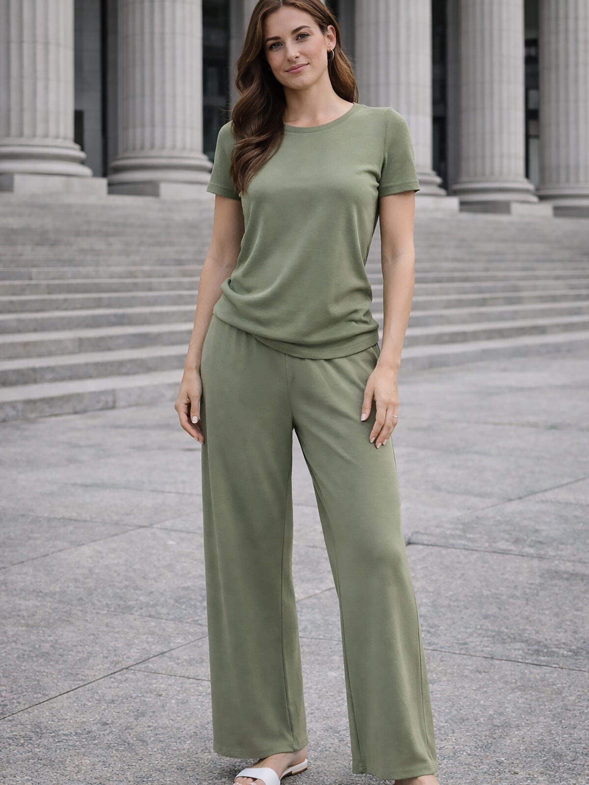 Spodnie z prążkowaną strukturą