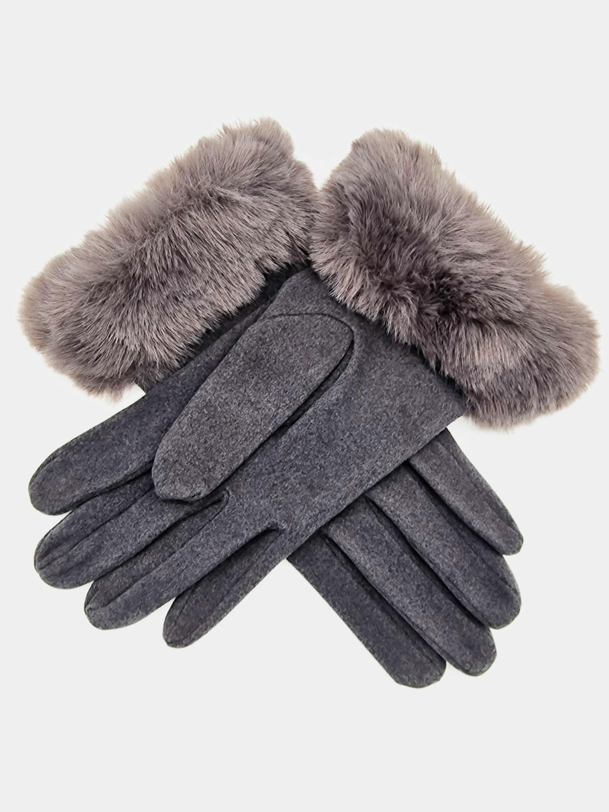 Rękawiczki ze sztucznym futerkiem