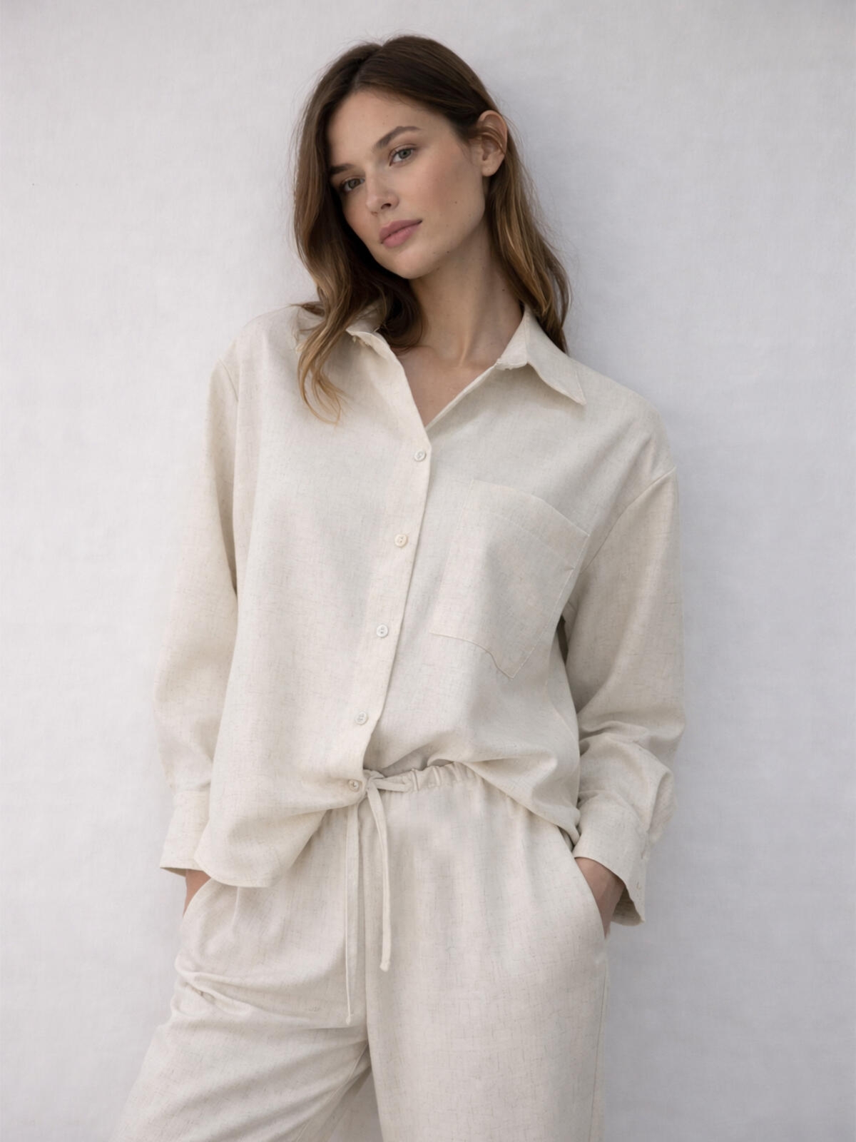 Koszula z domieszką lnu