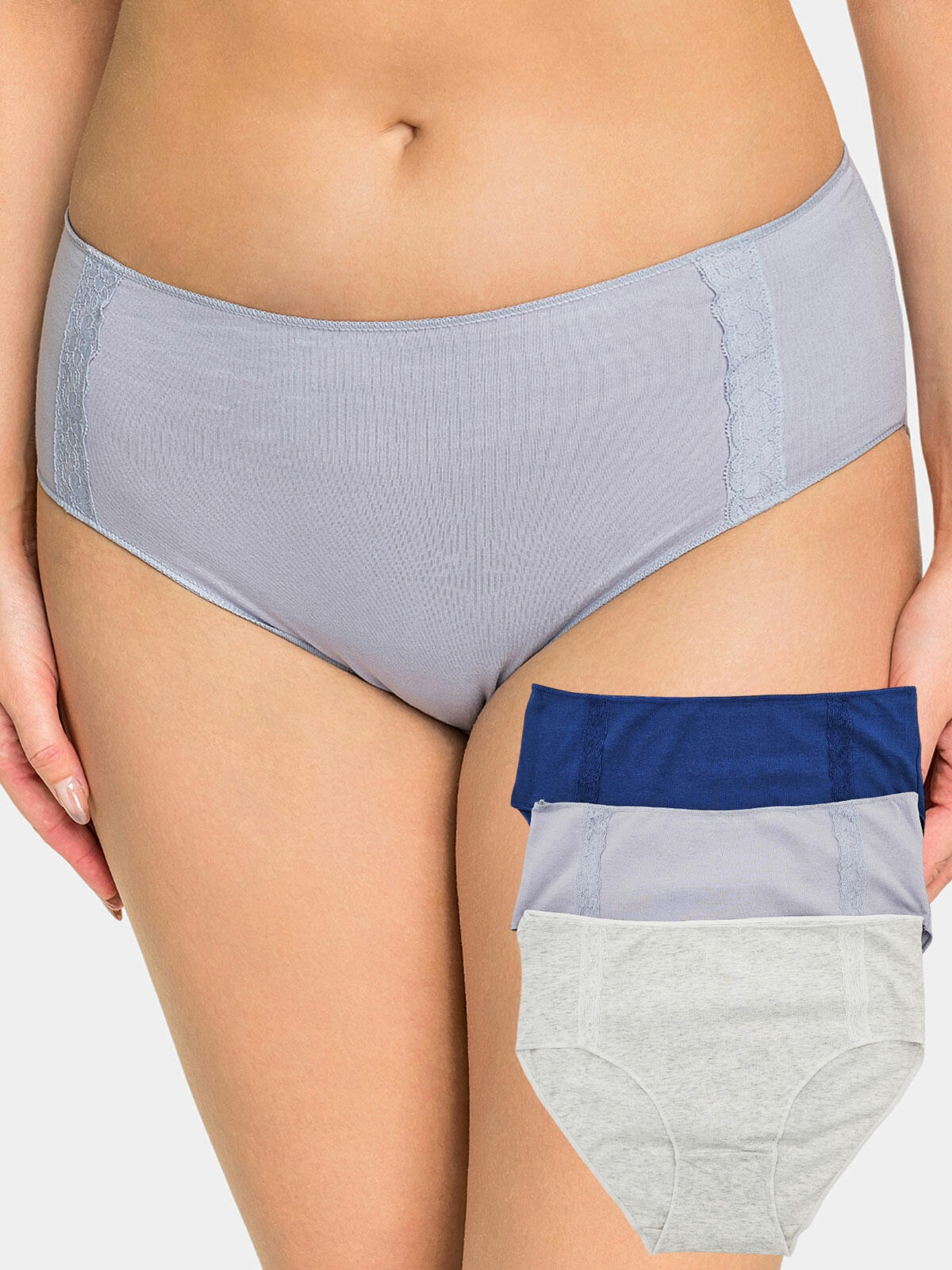 Majtki z koronkowym akcentem 3-pak