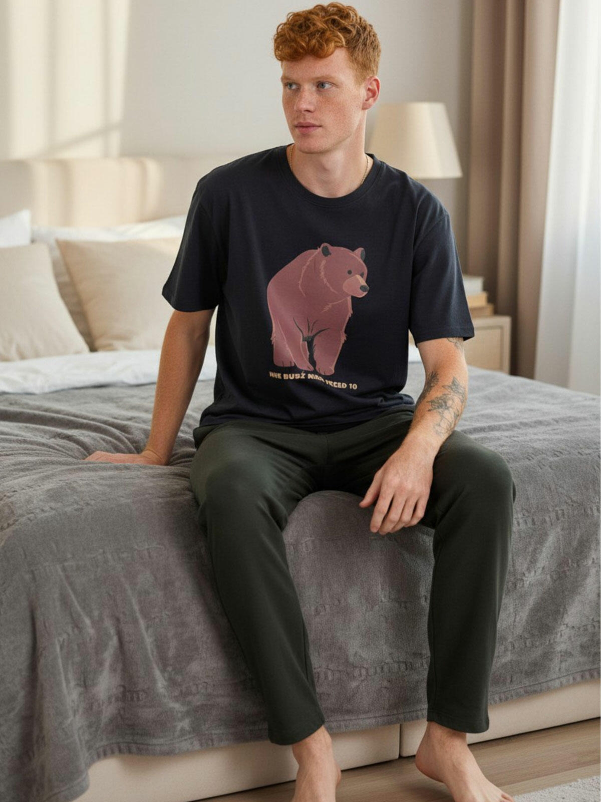 Piżama bawełniana z misiem